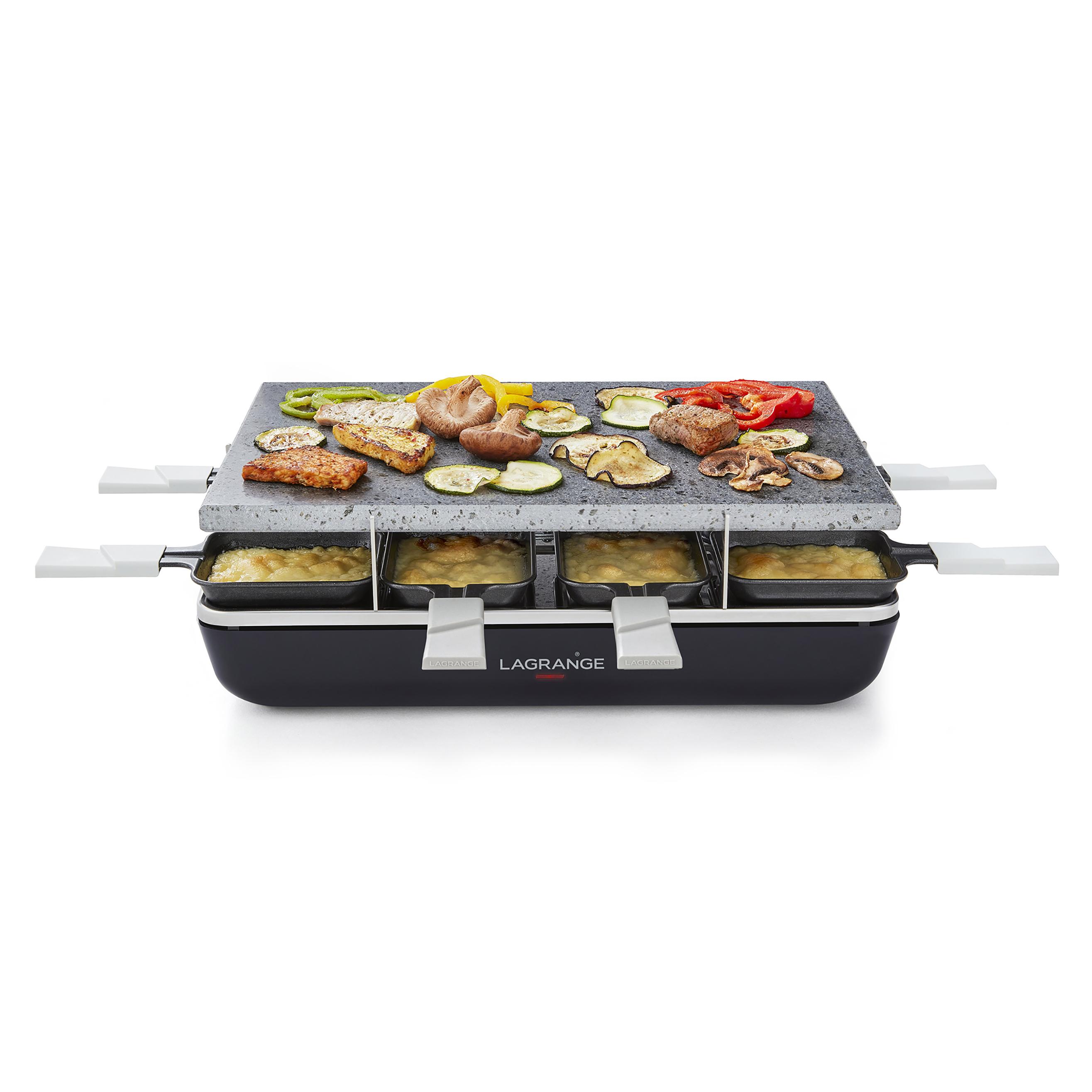 Voir la diapositive 8 : LAGRANGE Appareil à raclette 8 personnes 179201 - Noir