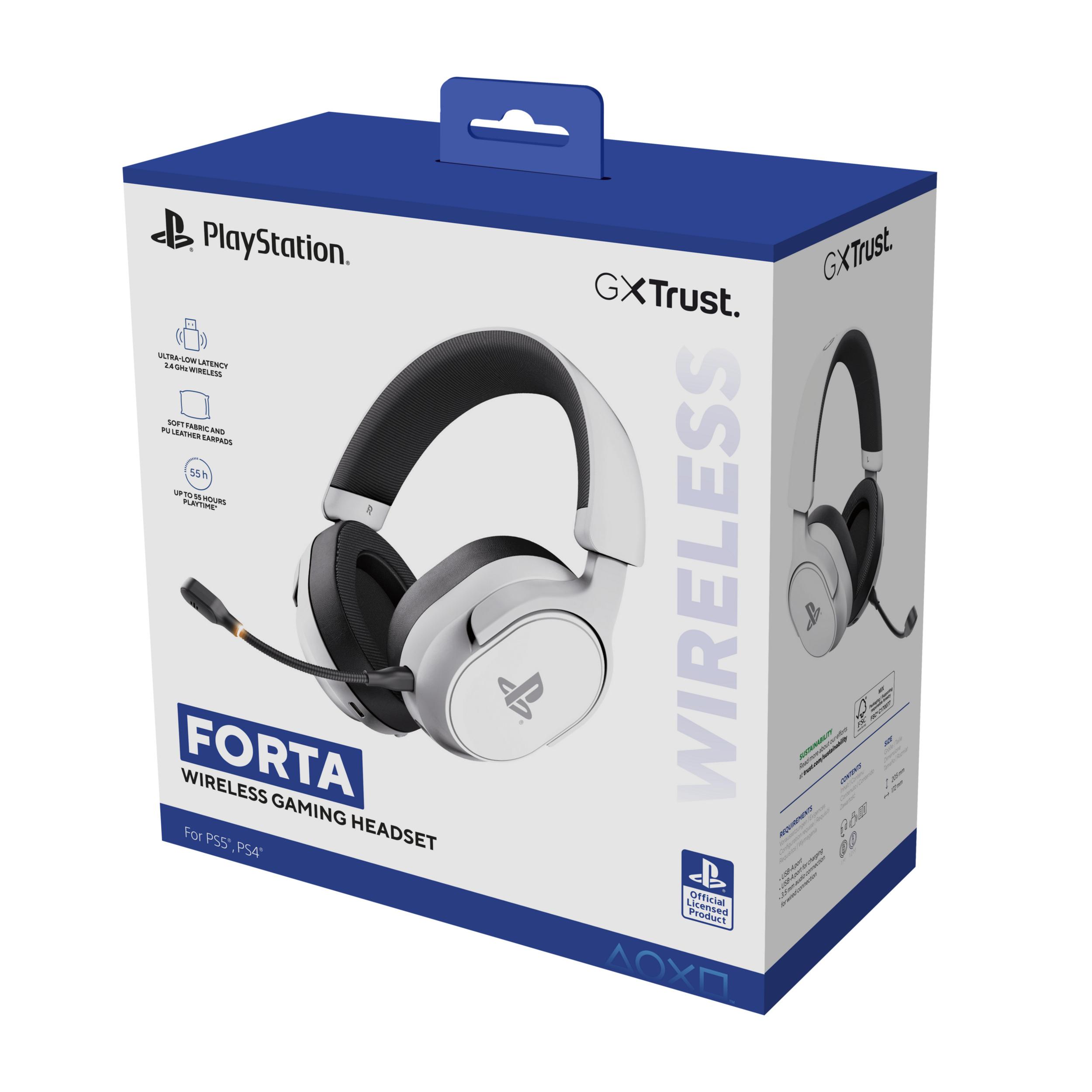 Voir la diapositive 6 : TRUST Casque Gaming Sans Fil FORTA Blanc pour PS5