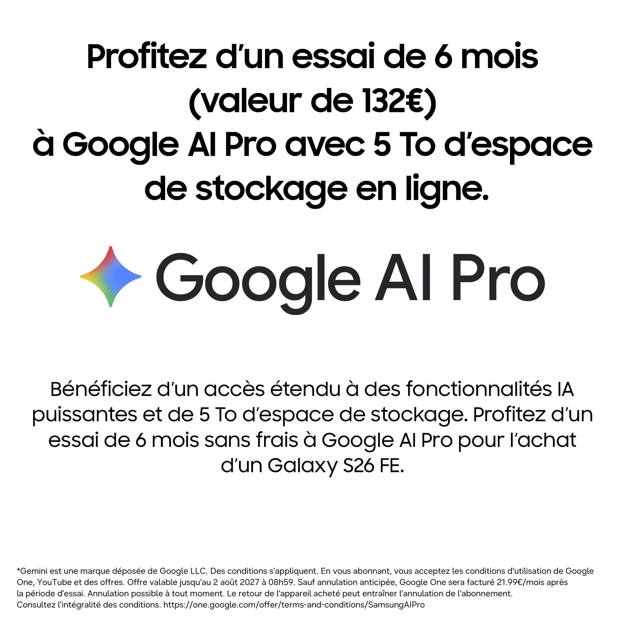 Voir la diapositive 3 : SAMSUNG Galaxy S26FE 128Go - Vert