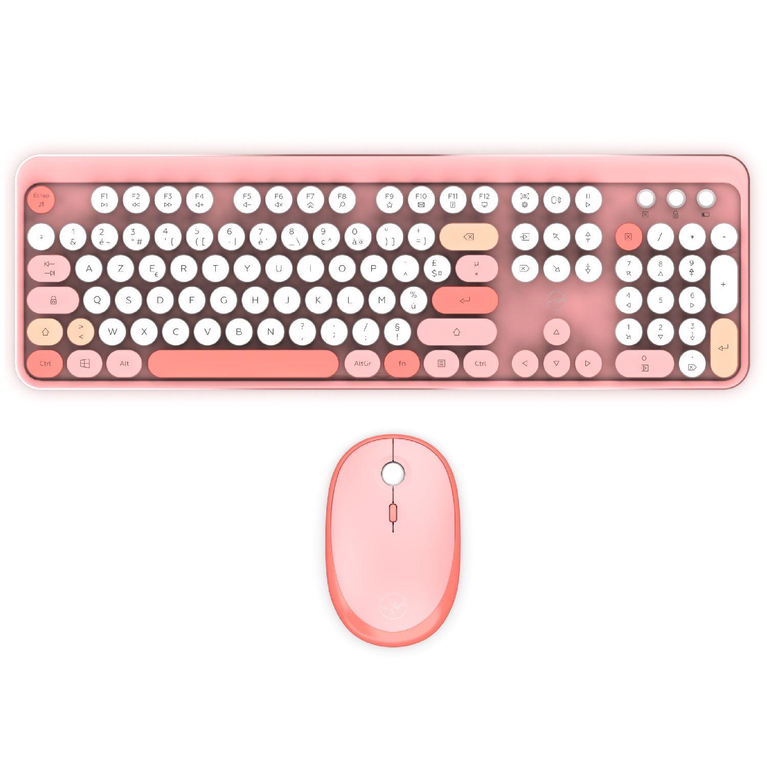 Voir la diapositive 1 : MOBILITY LAB Clavier Purecolor +Souris Sans Fil - Rose
