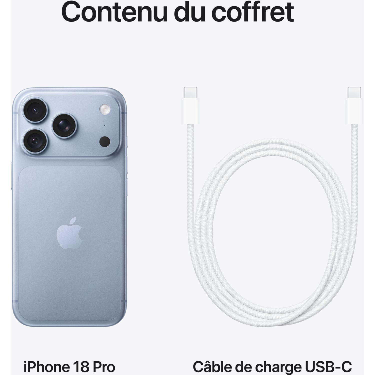 Voir la diapositive 10 : APPLE iPhone 18 Pro 512Go - Glacier