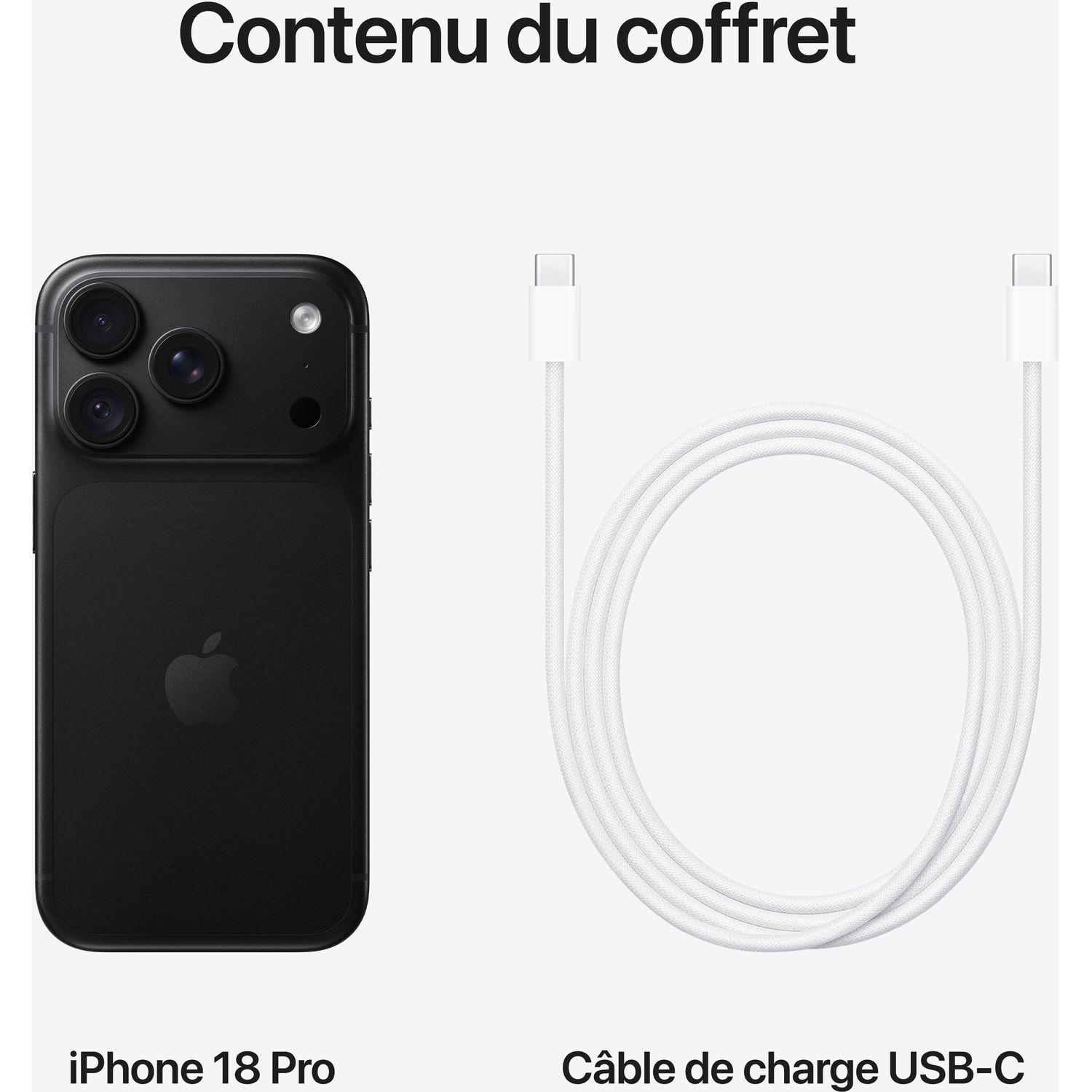 Voir la diapositive 10 : APPLE iPhone 18 Pro 512Go - Noir Profond