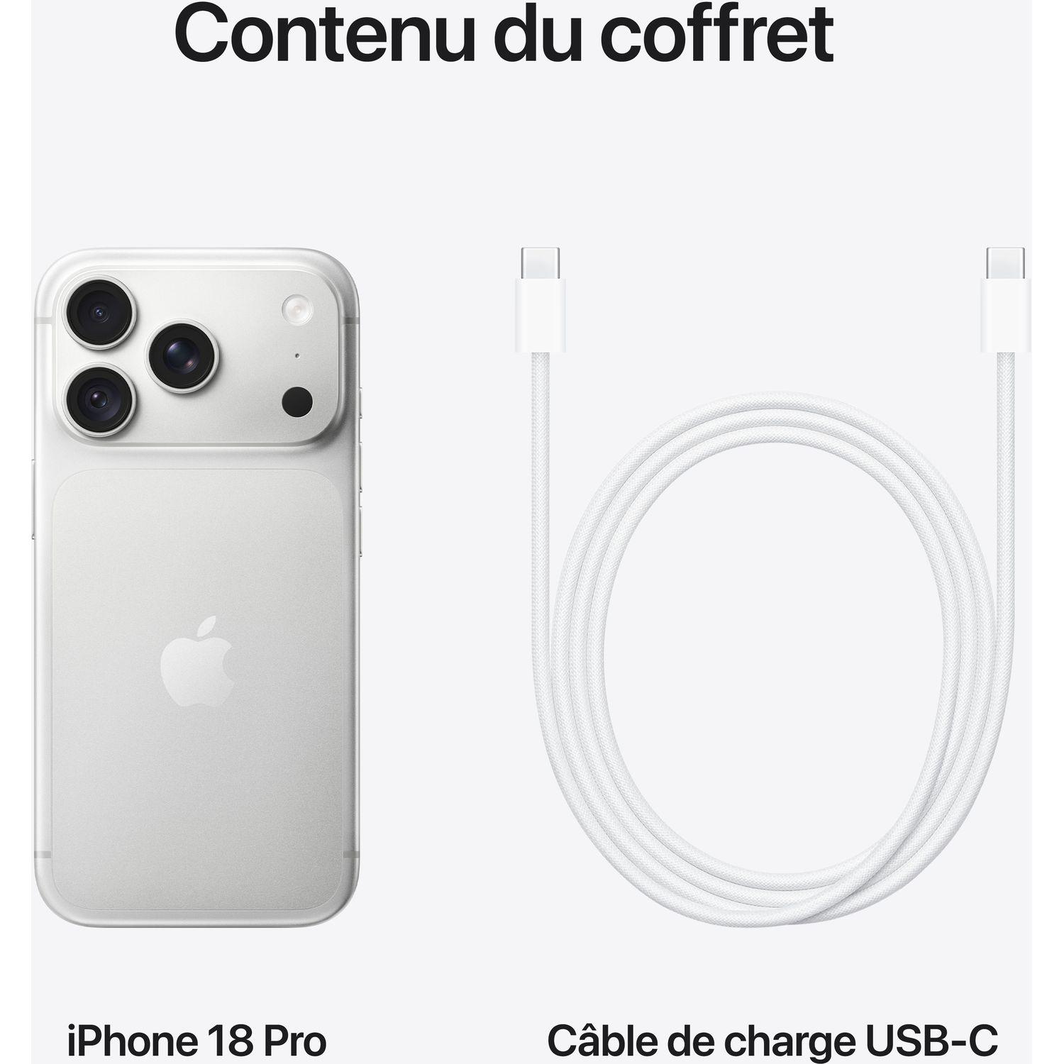 Voir la diapositive 10 : APPLE iPhone 18 Pro 512Go - Argent