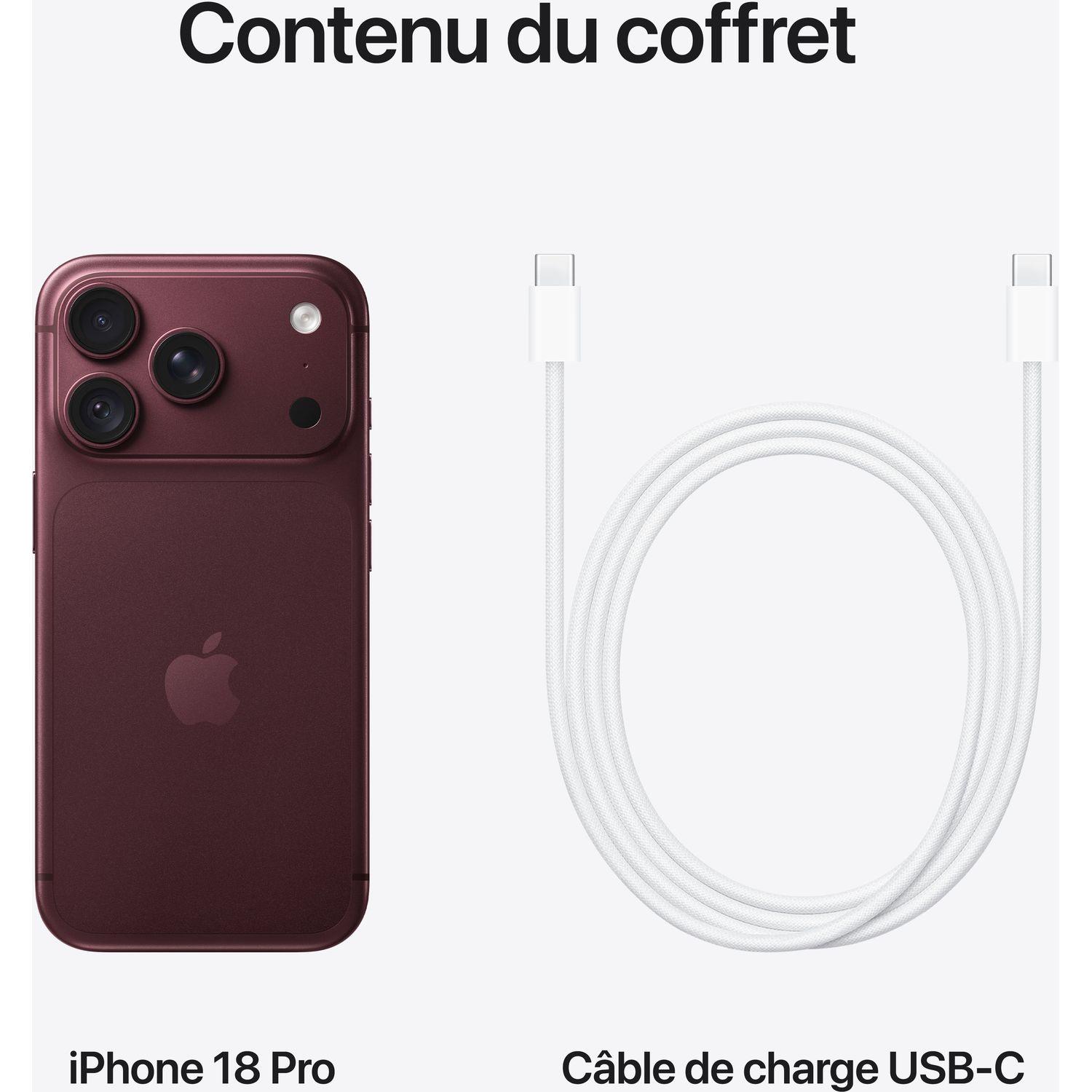 Voir la diapositive 10 : APPLE iPhone 18 Pro 512Go - Bordeaux
