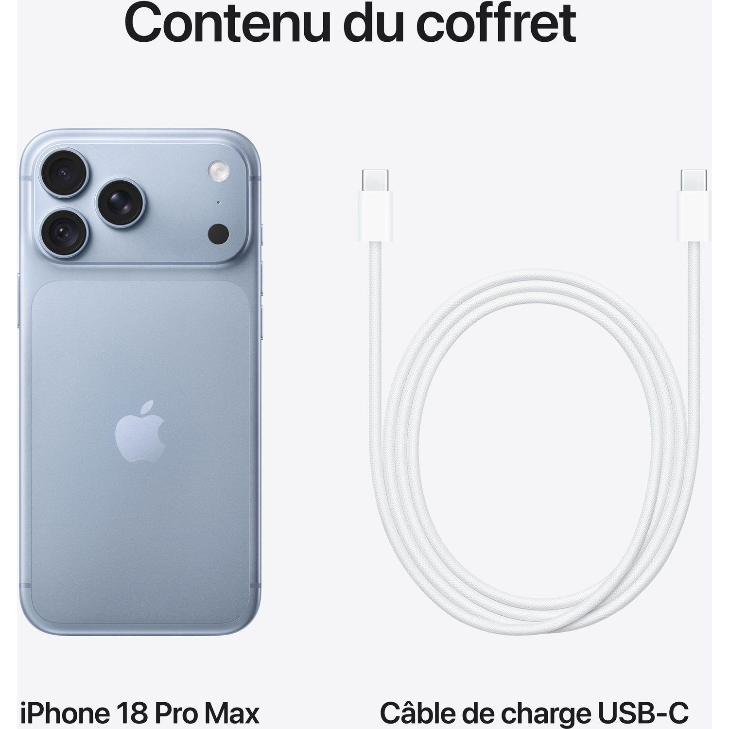 Voir la diapositive 10 : APPLE iPhone 18 Pro Max 512Go - Glacier