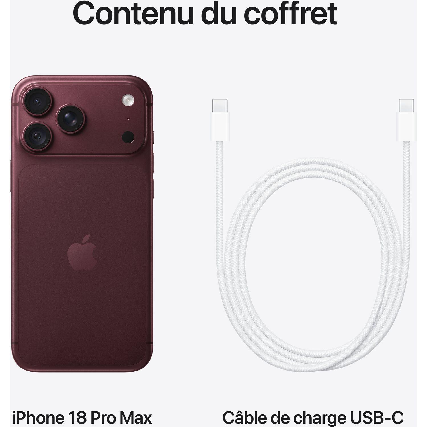 Voir la diapositive 10 : APPLE iPhone 18 Pro 2To - Bordeaux