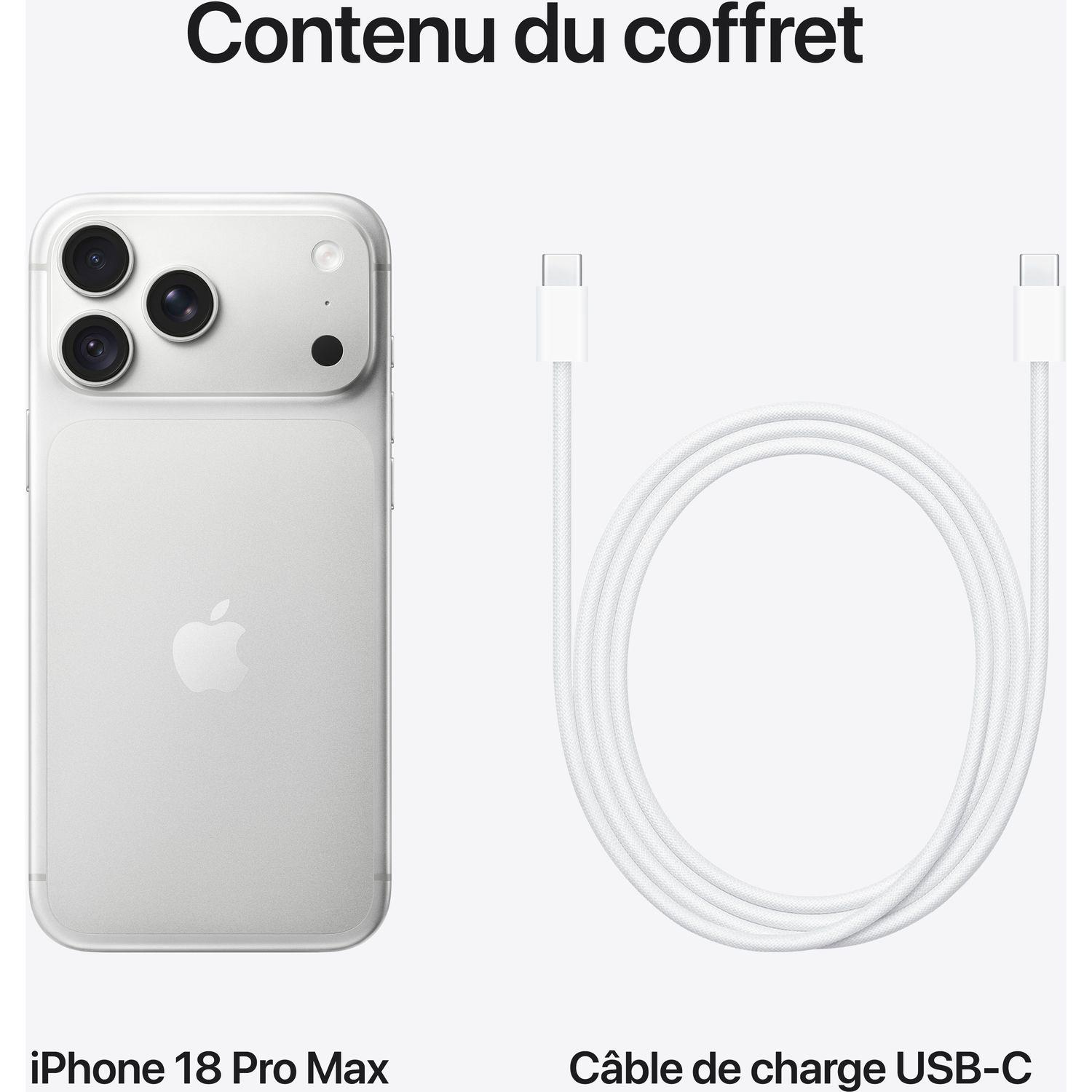 Voir la diapositive 10 : APPLE iPhone 18 Pro Max 1To - Argent