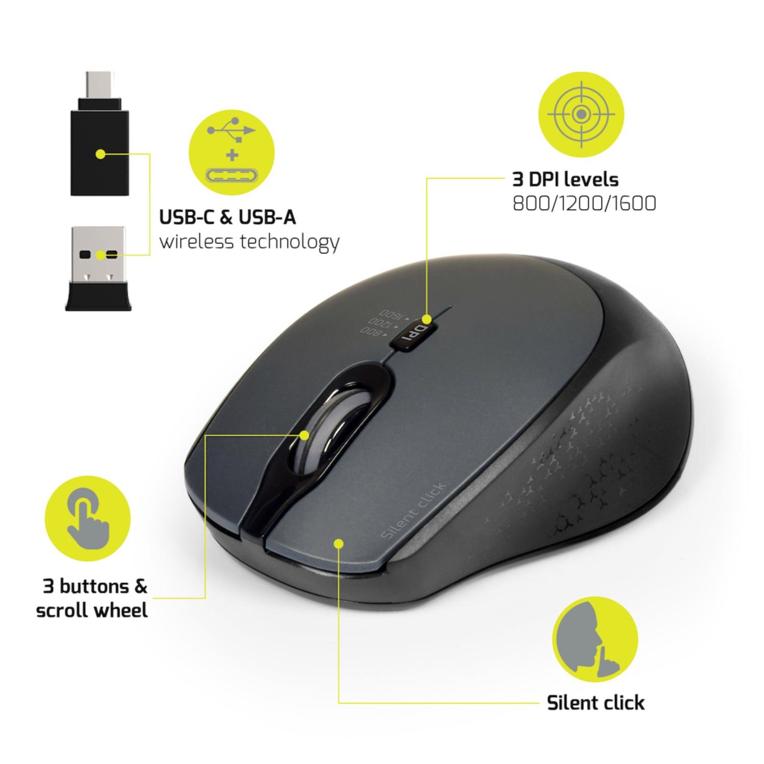 Voir la diapositive 2 : Souris sans fil PORT DESIGNS silencieuse - noir