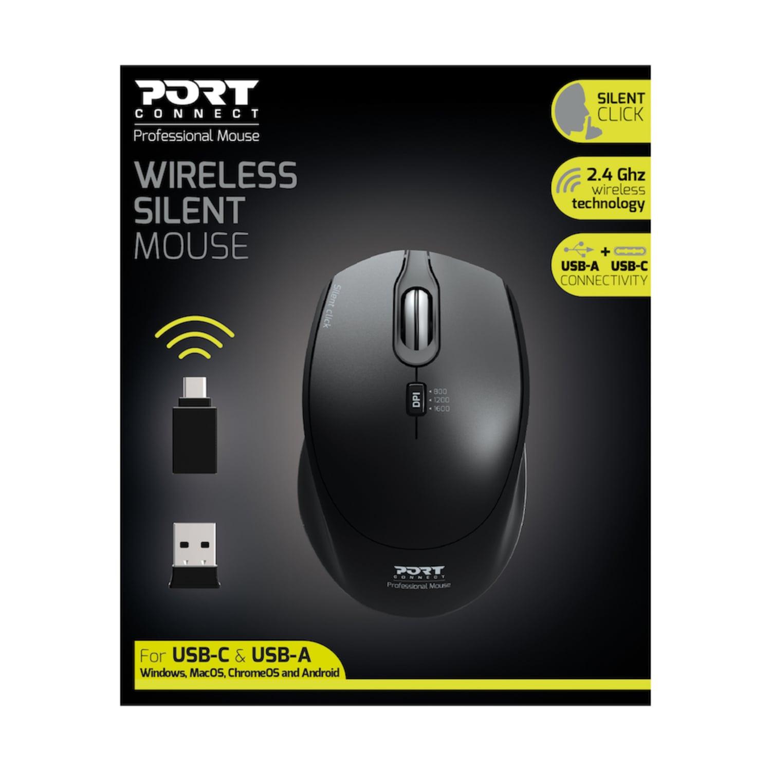 Voir la diapositive 3 : Souris sans fil PORT DESIGNS silencieuse - noir