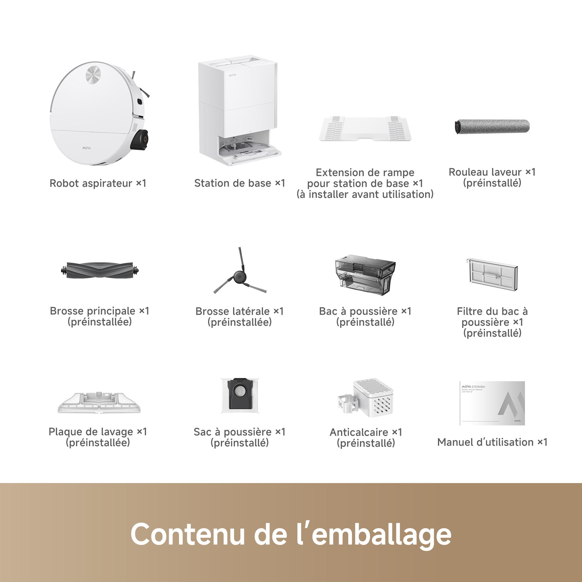 Voir la diapositive 13 : MOVA Aspirateur robot laveur S70 - Blanc