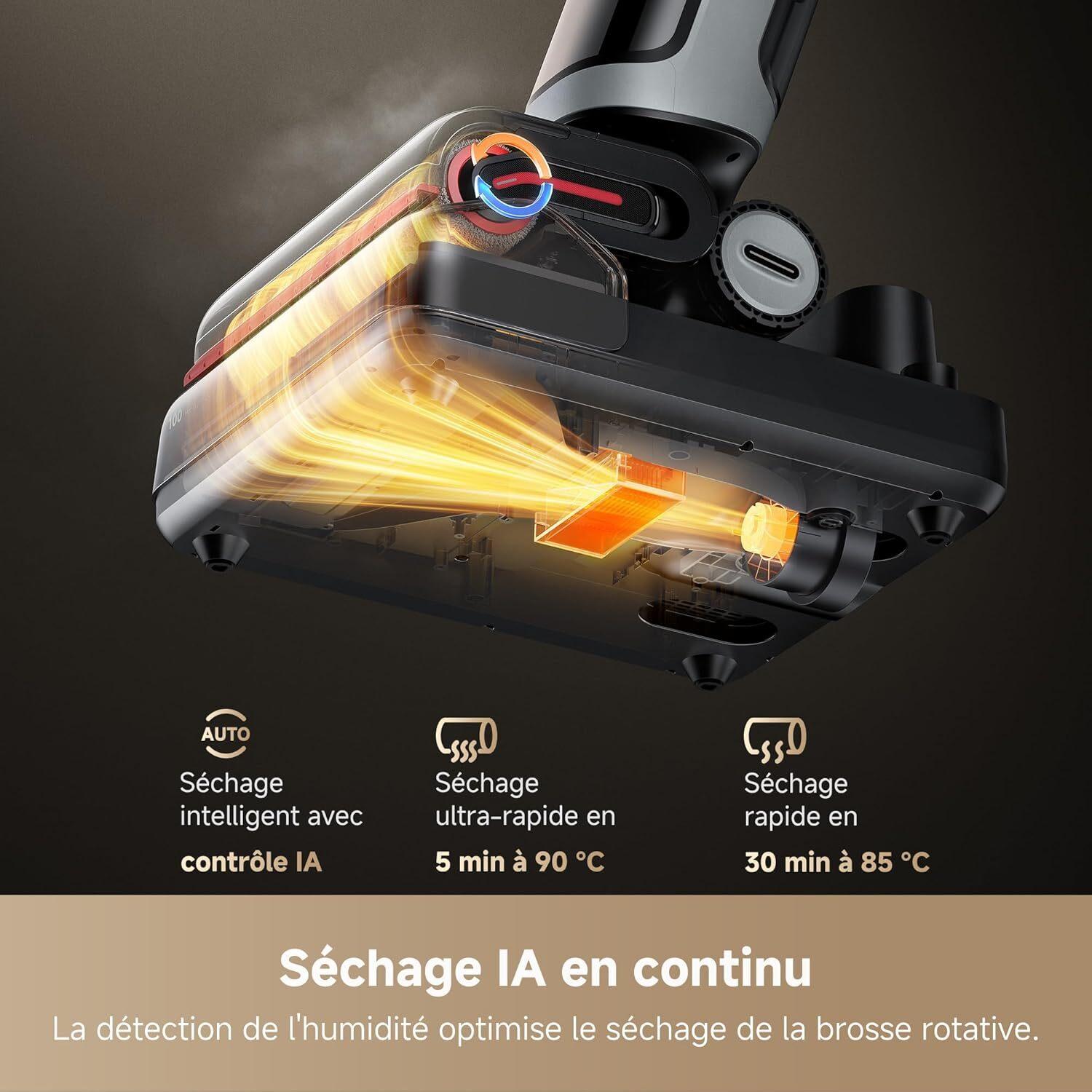 Voir la diapositive 5 : DREAME Aspirateur balai eau et poussière H15 PRO - Noir
