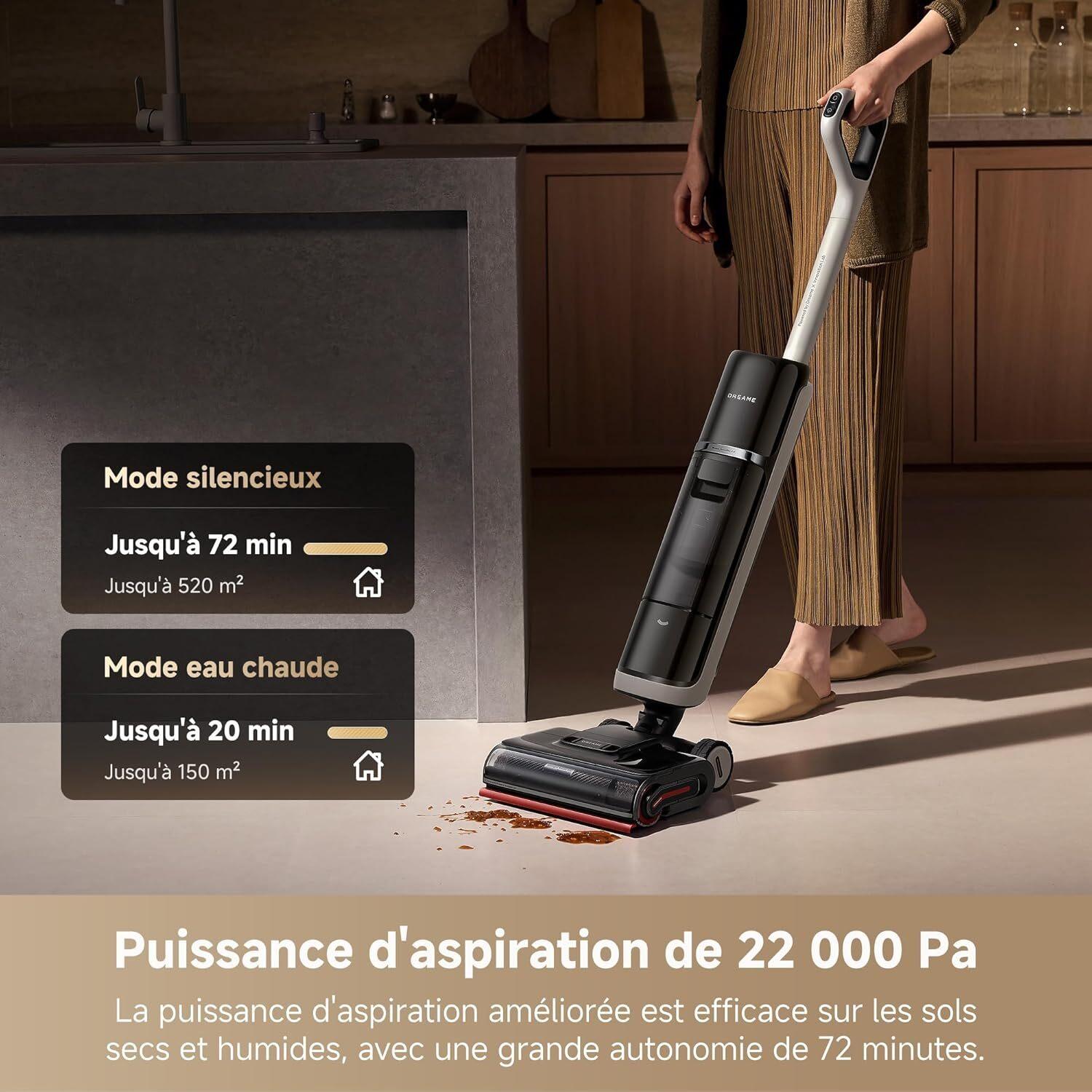 Voir la diapositive 8 : DREAME Aspirateur balai eau et poussière H15 PRO - Noir