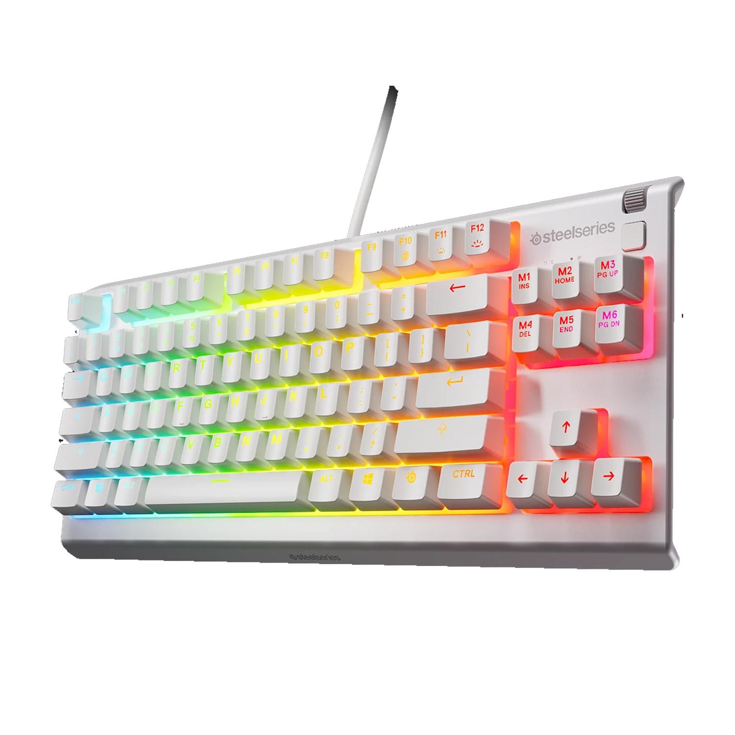 Clavier Gaming filaire Azerty SteelSeries Apex 3 TKL - Blanc