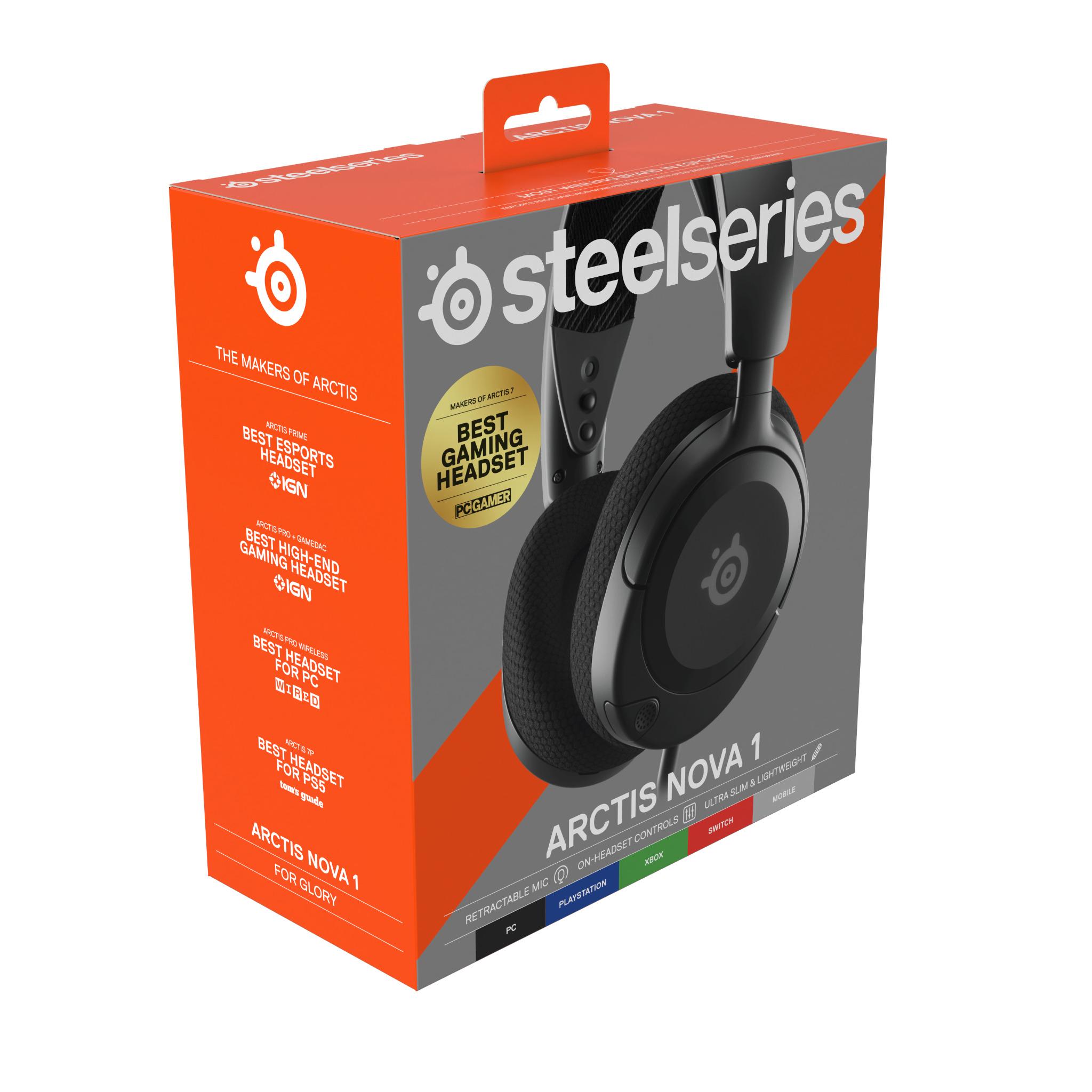Voir la diapositive 7 : Casque Gaming circum-aural filaire SteelSeries Arctis Nova 1 - Noir