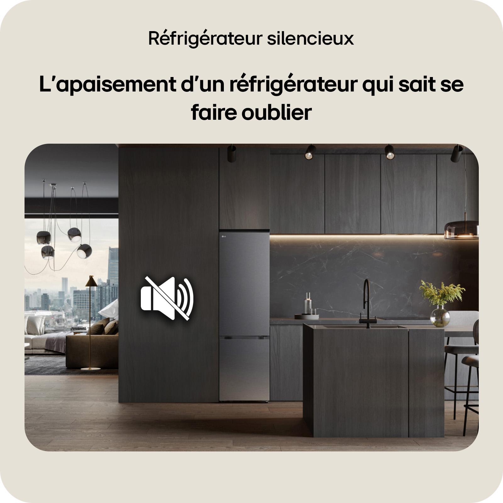 Voir la diapositive 12 : LG Réfrigérateur combiné GBBSJ20DEP, 375 L, Froid ventilé No Frost, D