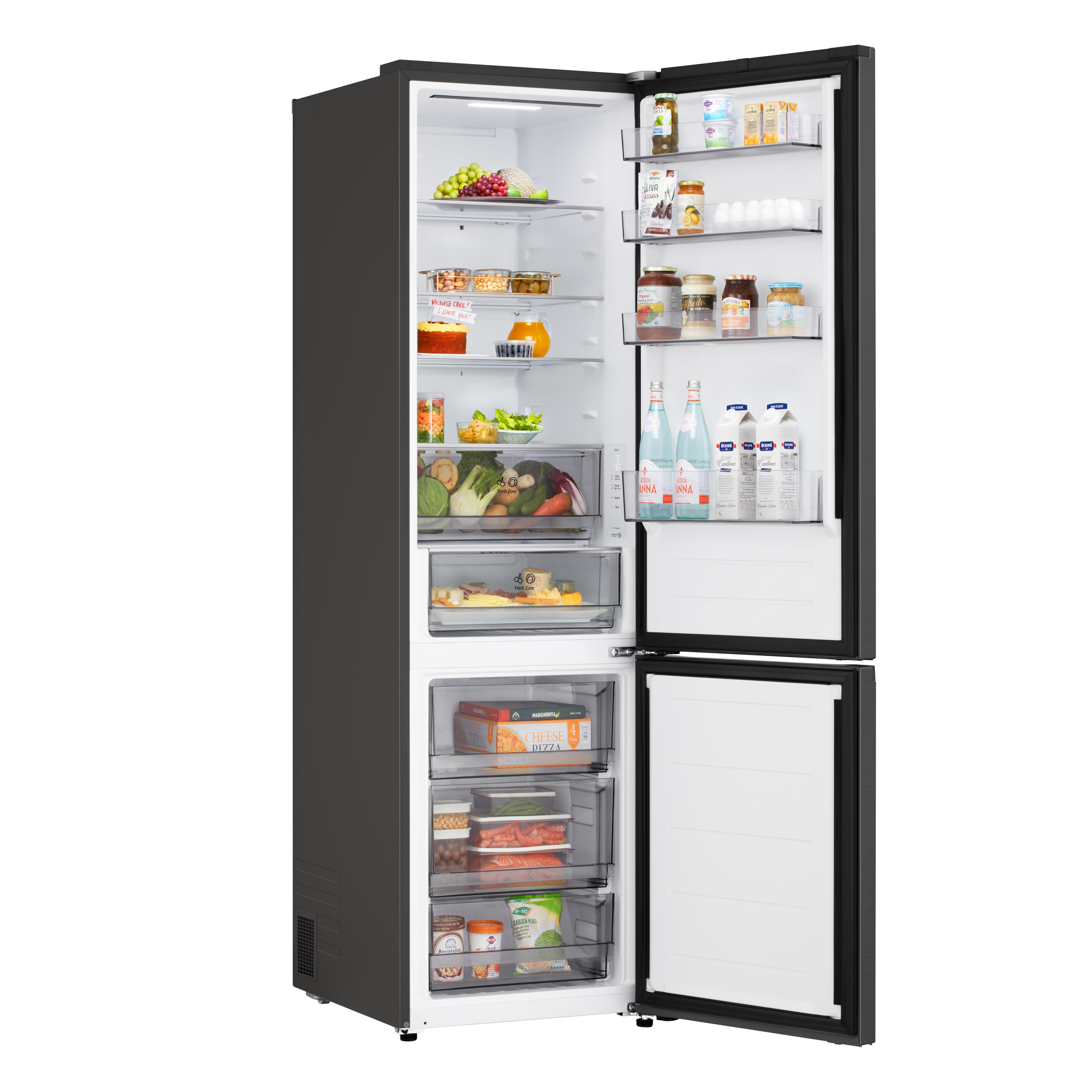 Voir la diapositive 6 : LG Réfrigérateur combiné GBBSJ20DEP, 375 L, Froid ventilé No Frost, D