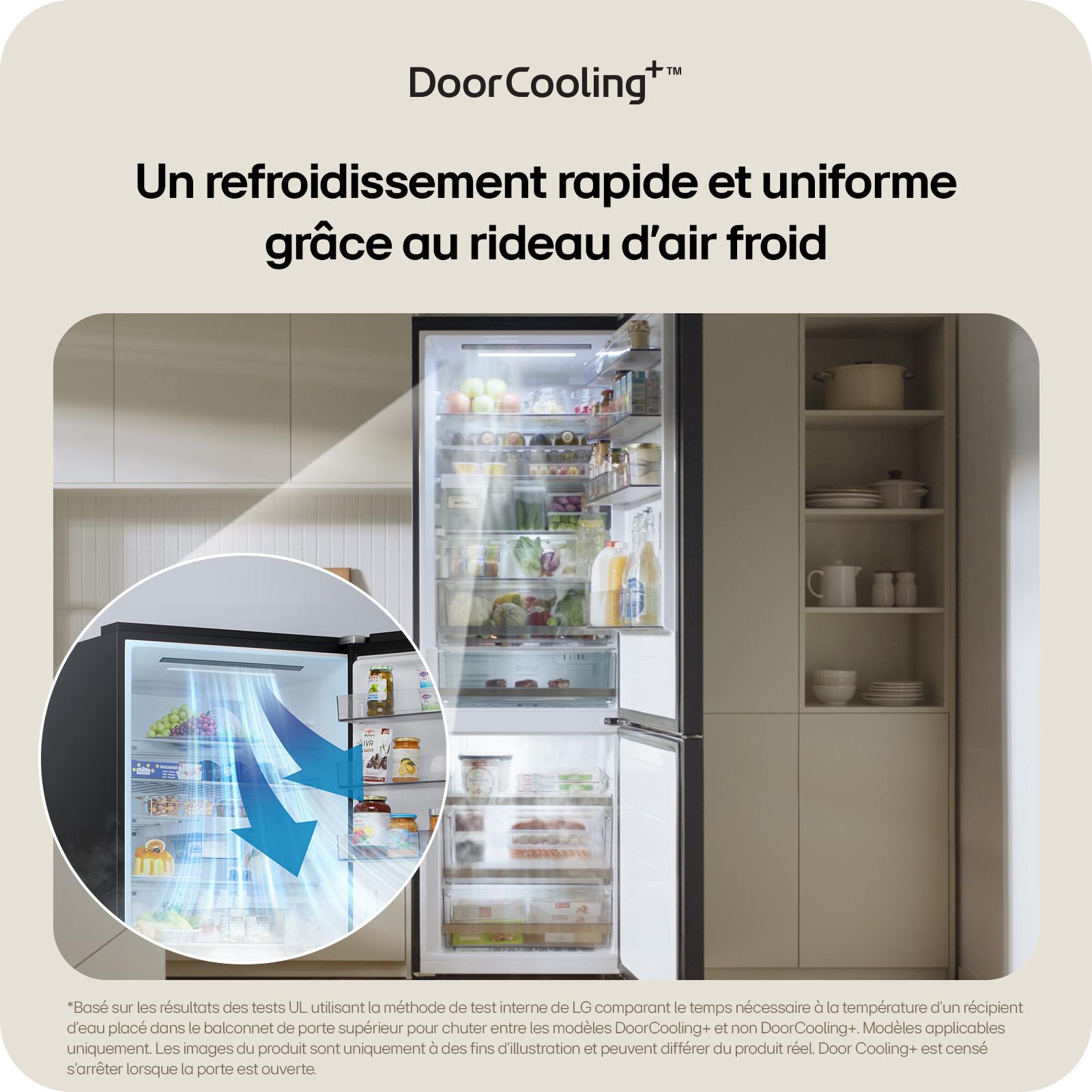 Voir la diapositive 11 : LG Réfrigérateur combiné GBBSJ20DEP, 375 L, Froid ventilé No Frost, D