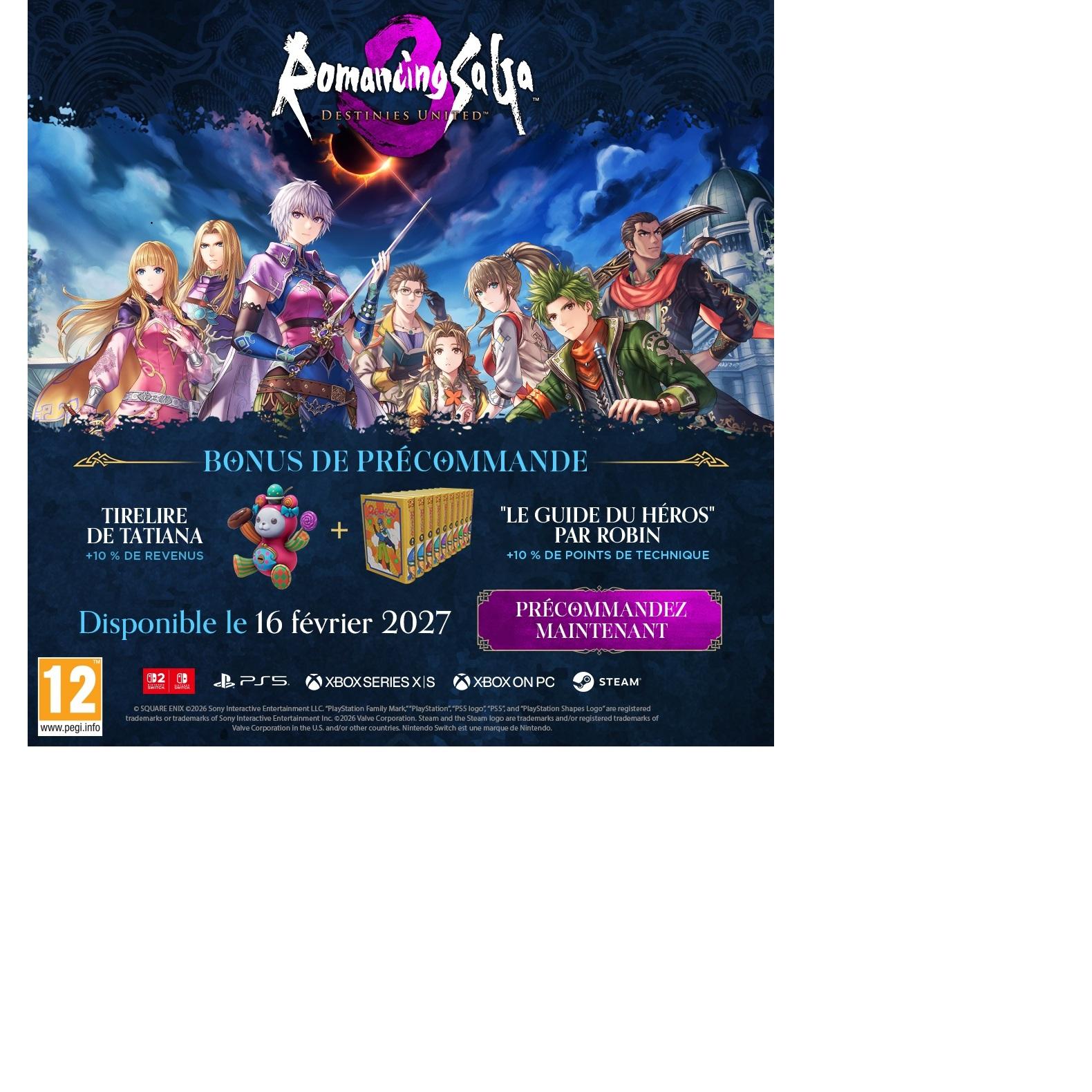 Voir la diapositive 2 : Romancing Saga 3 Destinies United Nintendo Switch