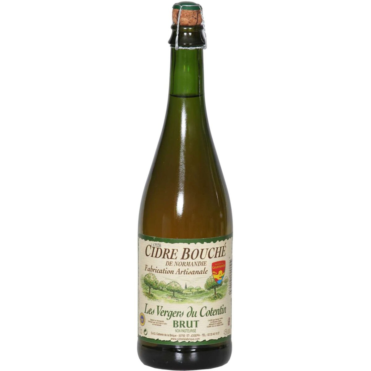 LES VERGERS DU COTENTIN Vergers du cotentin Cidre bouché brut artisanal 4,5% 75cl 75cl