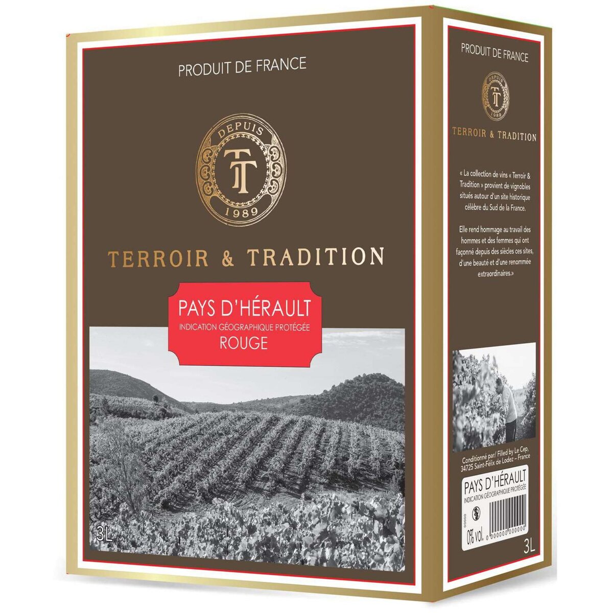 IGP Hérault Terroir & Tradition rouge 3l 3L