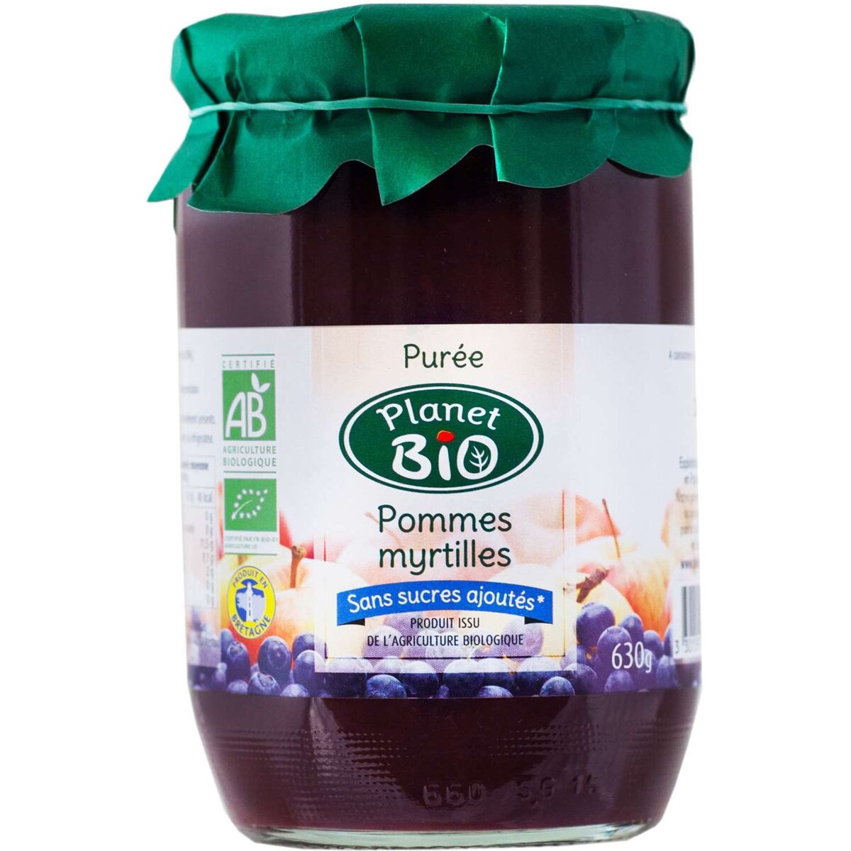 PLANET BIO Planet Bio purée de pommes et myrtilles bio bocal 630g