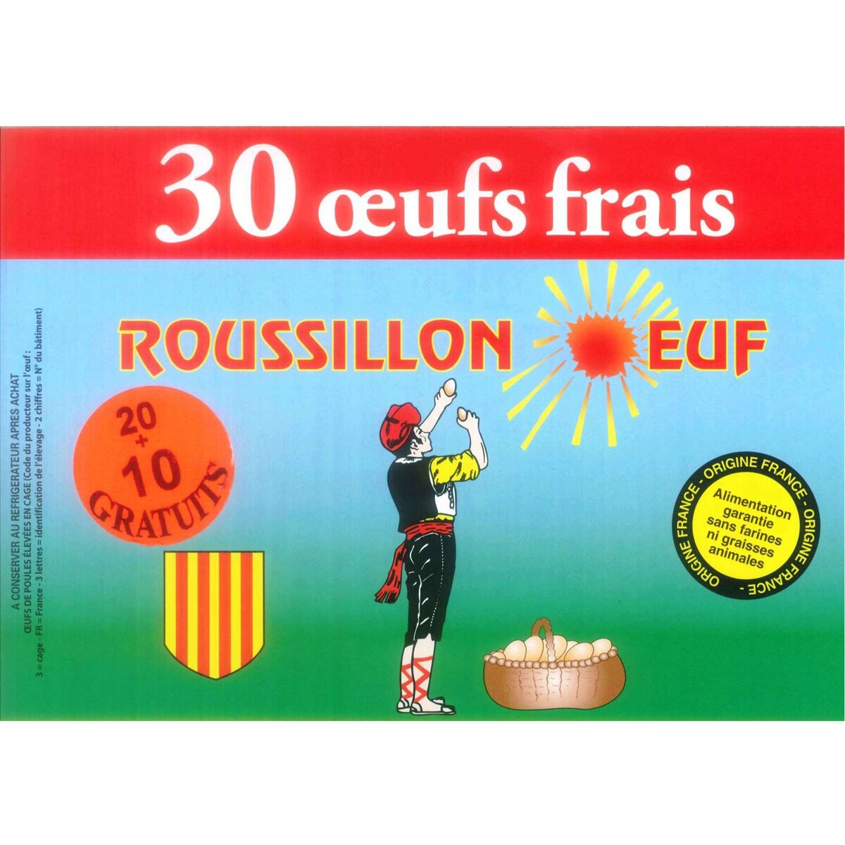 ROUSSILLON OEUFS ROUSSILLON ŒUF Œuf moyen de poules élevées au sol x30 30 œufs