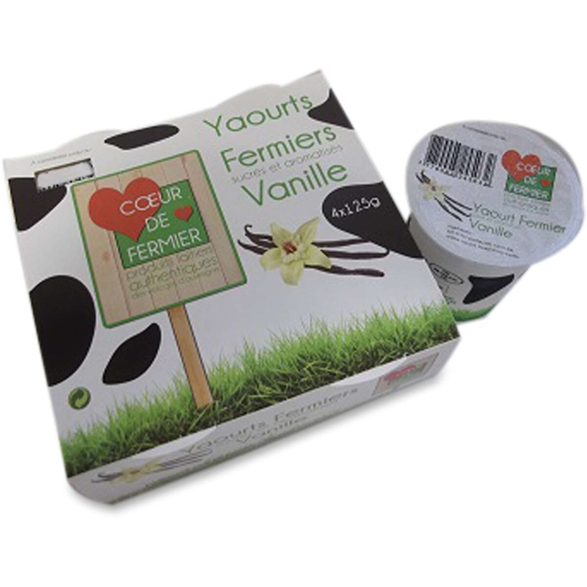 Yaourt aromatisé à la vanille 4x125g, Lait de vache