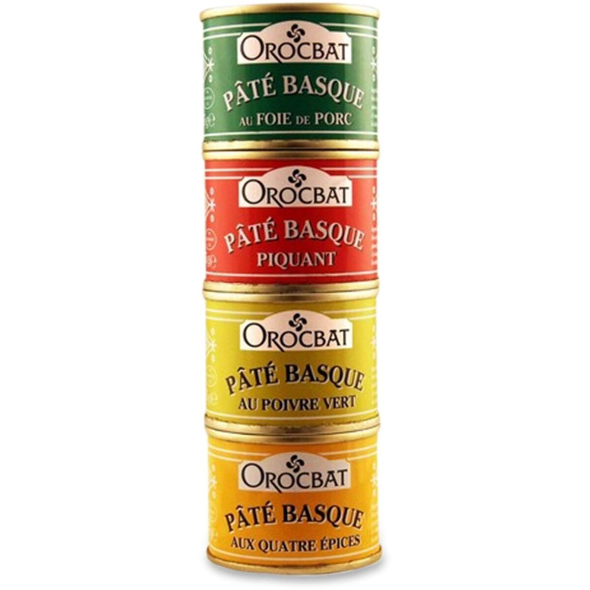 OROCBAT Orocbat Lot de pâté basque, piquant, poivre vert et épices 4x65g 4x65g