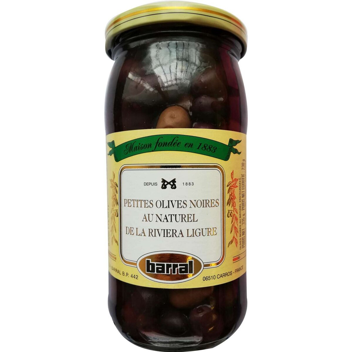 Petites olives noires au naturel riviera ligure 320g 320g 320g