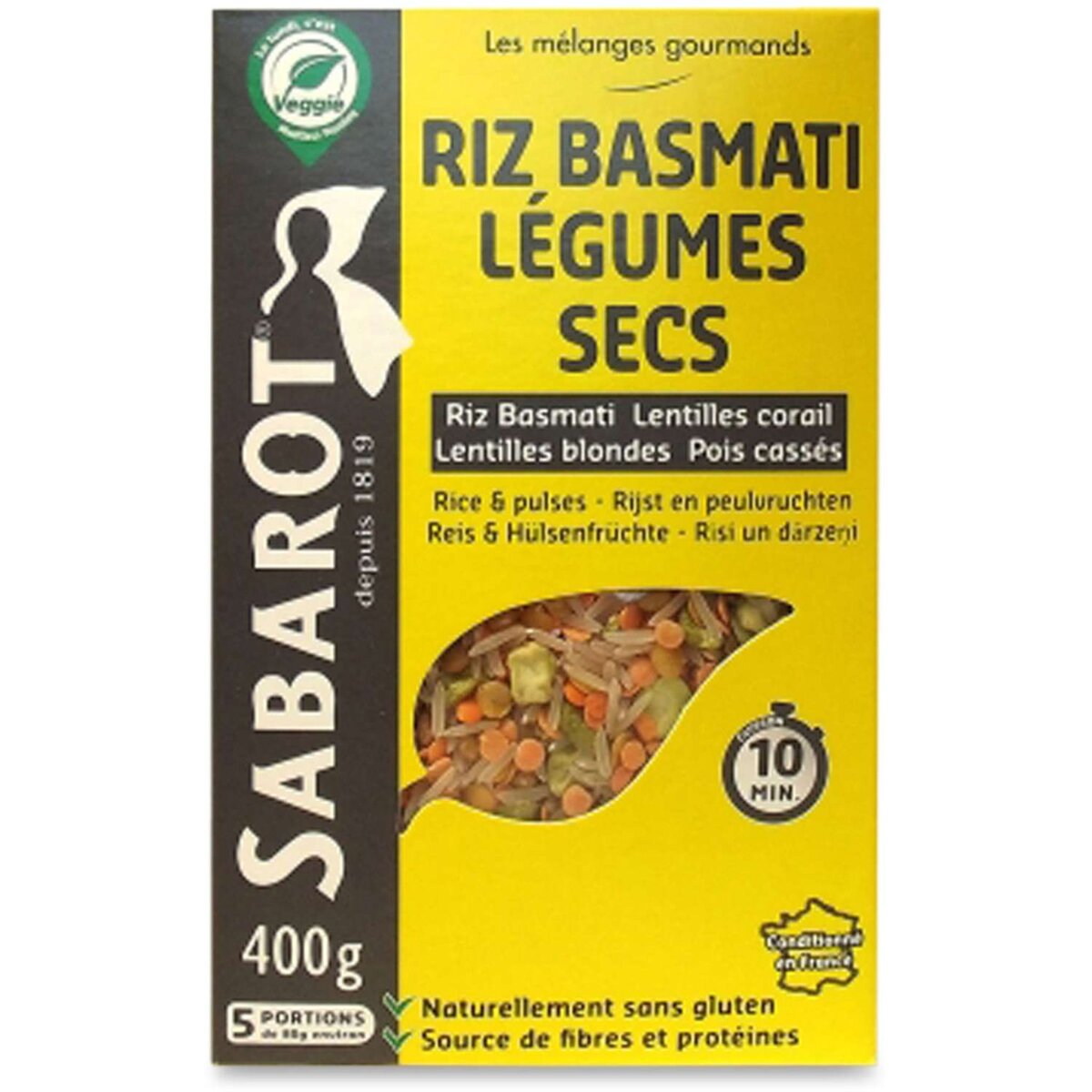 Sabarot mélange riz légumes secs 400g