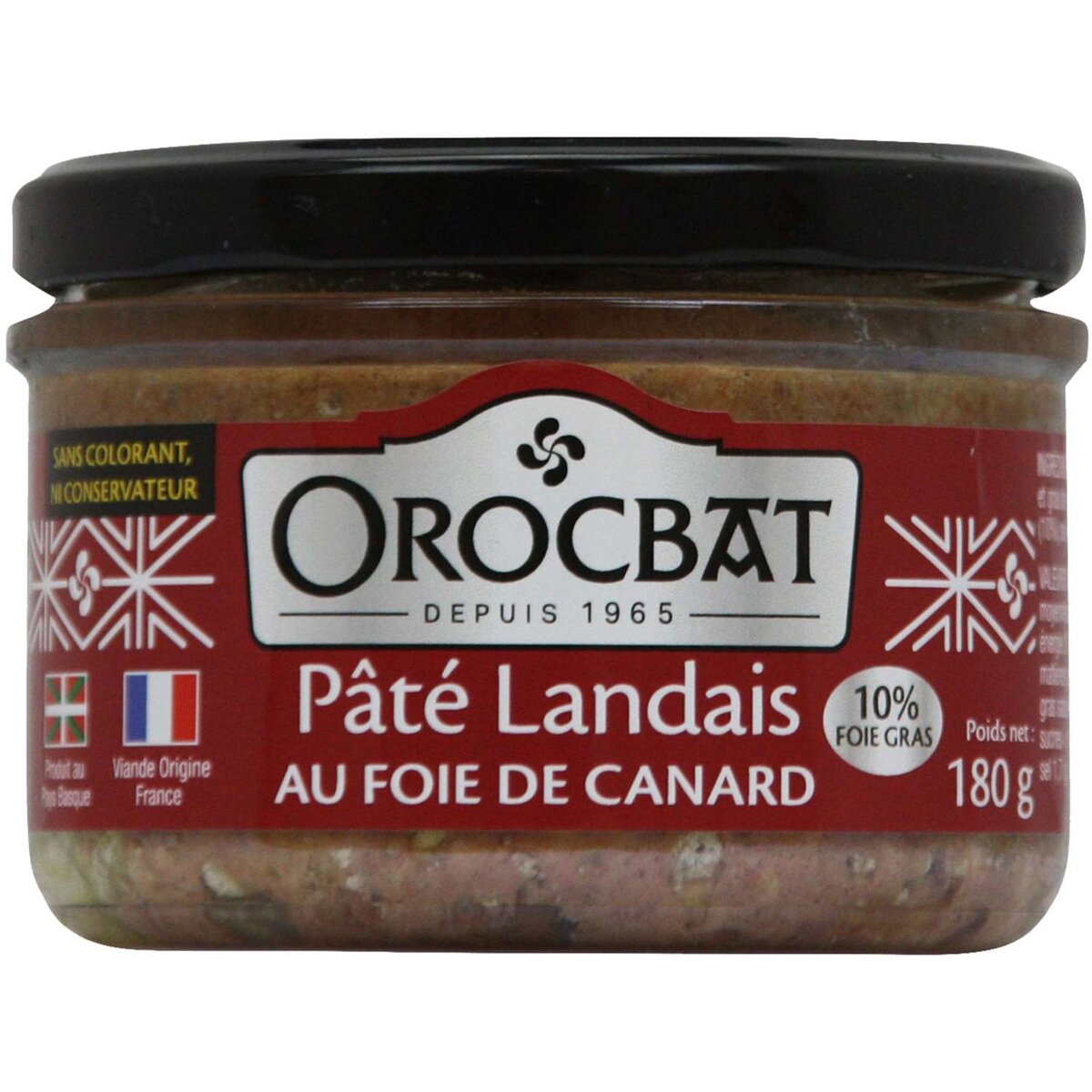 OROCBAT Orocbat Pâté landais au foie de canard 180g 180g