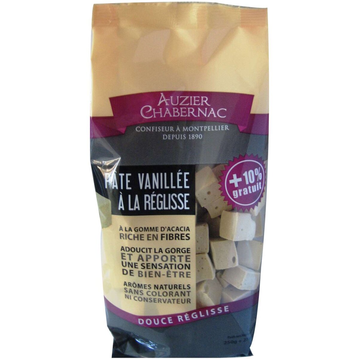 carrés de pâte vanillés à la réglisse 250g