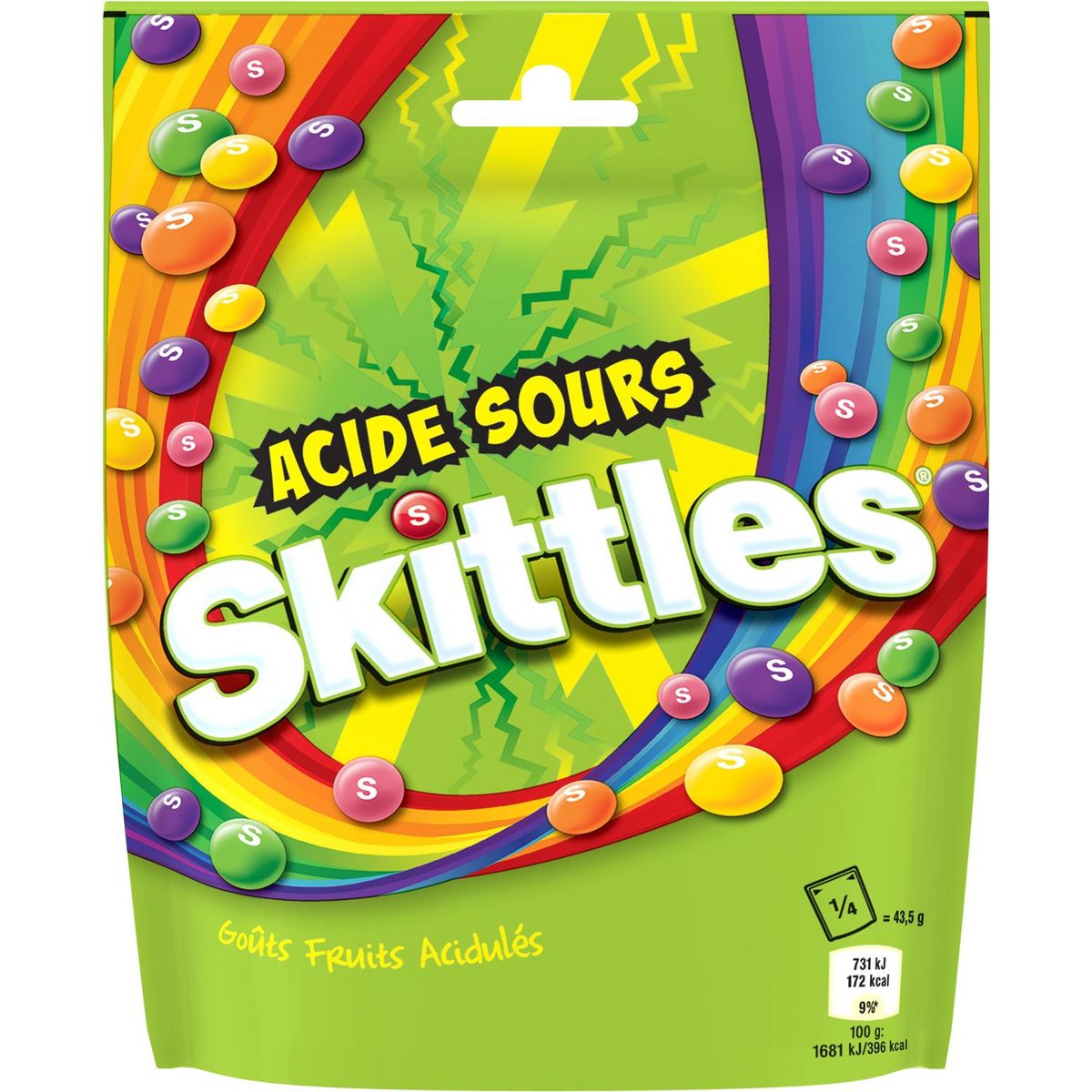 SKITTLES Bonbons aux fruits acidulés en pochon 170g