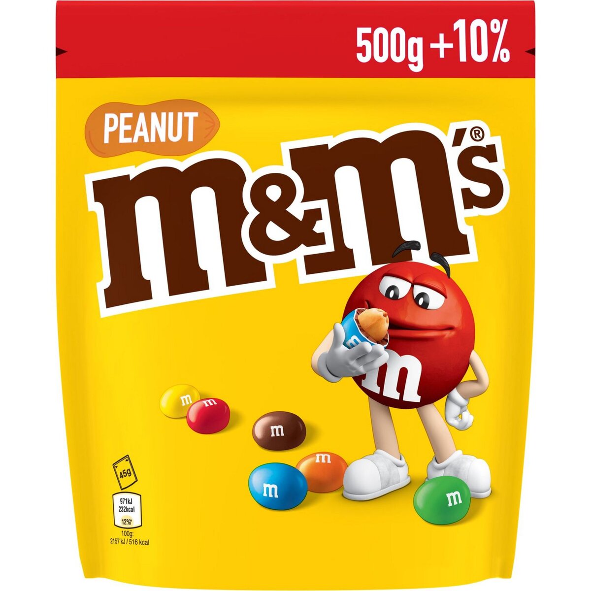 M&M'S Peanut Bonbons chocolatés cacahuète +10% offert 500g