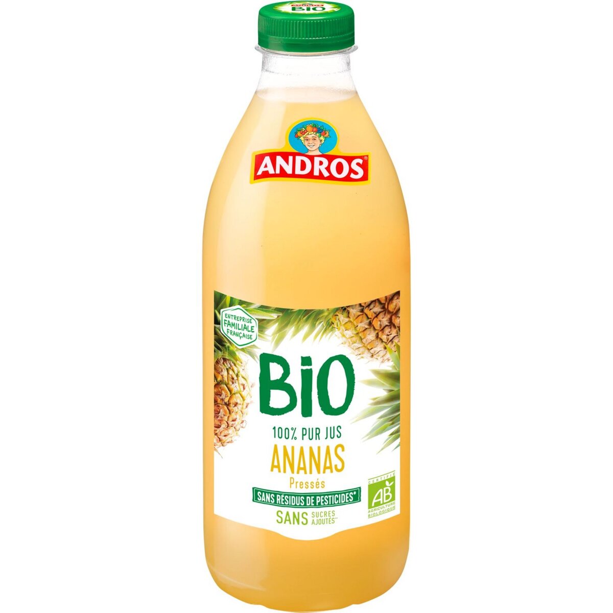 ANDROS Pur jus d'ananas bio 75cl