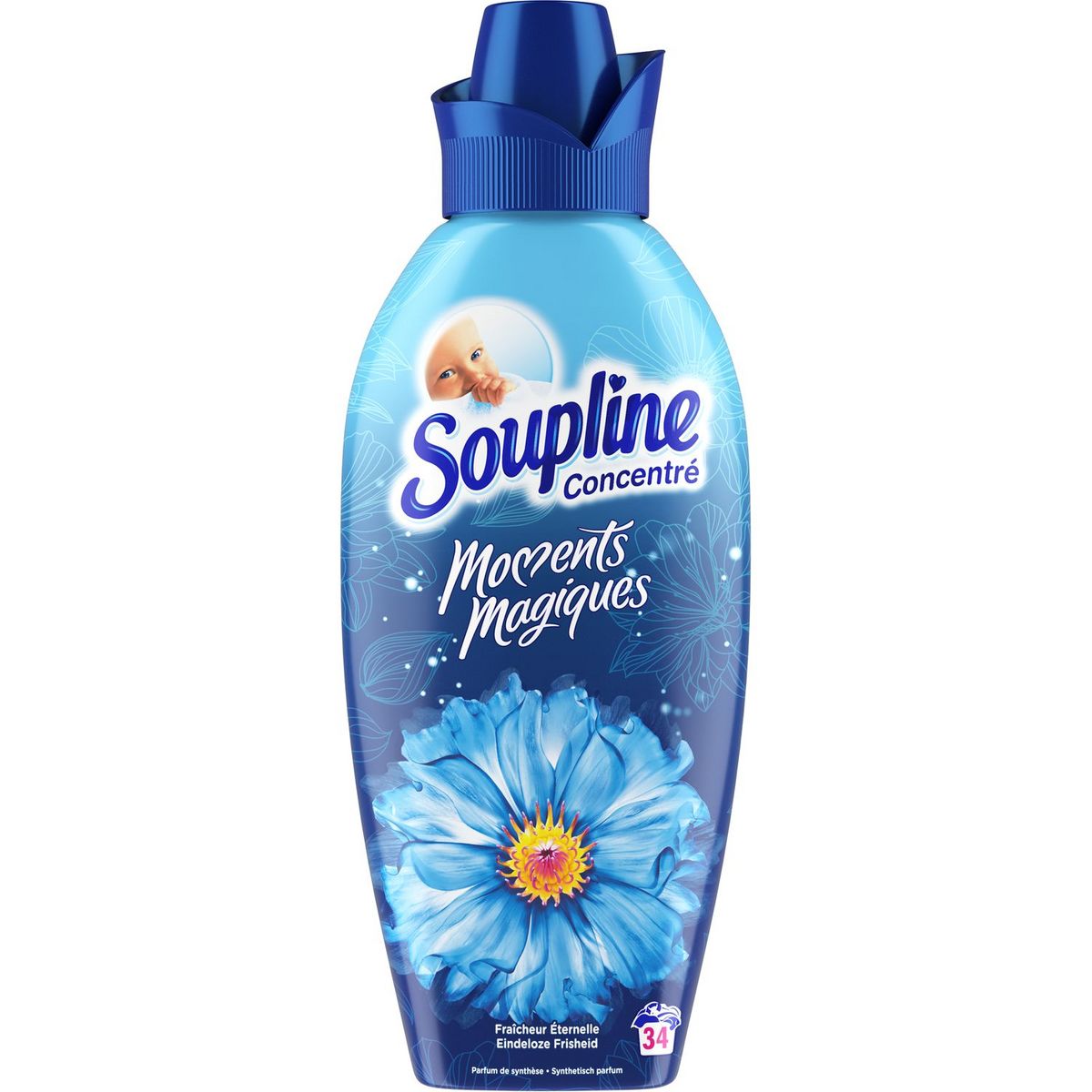 SOUPLINE Moments Magiques assouplissant concentré compact fraîcheur éternelle 34 lavages 800ml