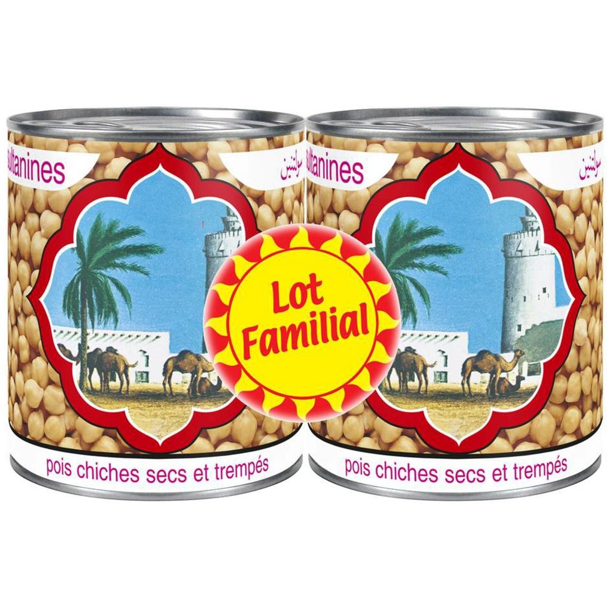 D'AUCY Pois chiches sultanines secs et trempés 2x530g