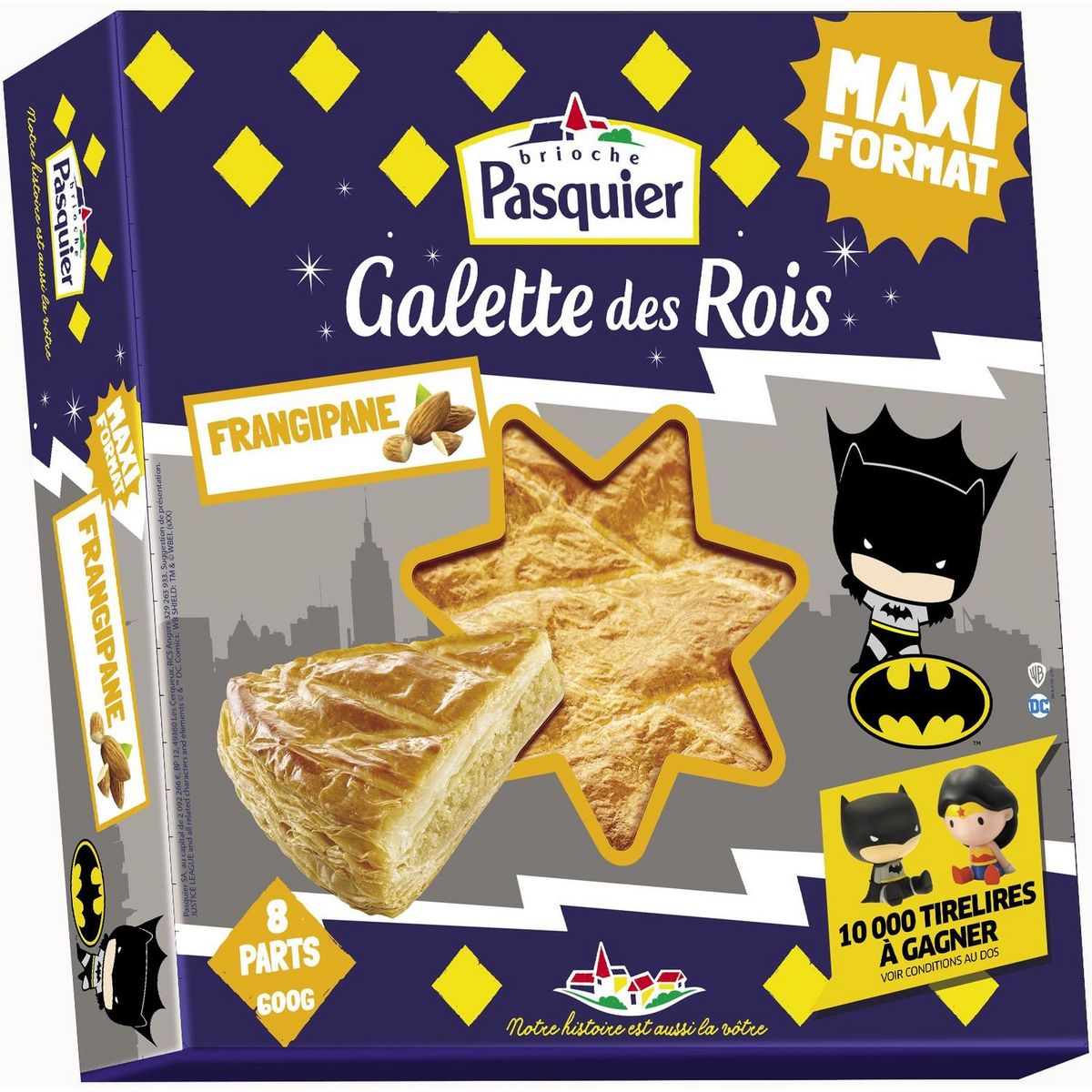 PASQUIER Pasquier Galette des rois frangipane 600g 6 à 8 parts 6 à 8 parts 600g
