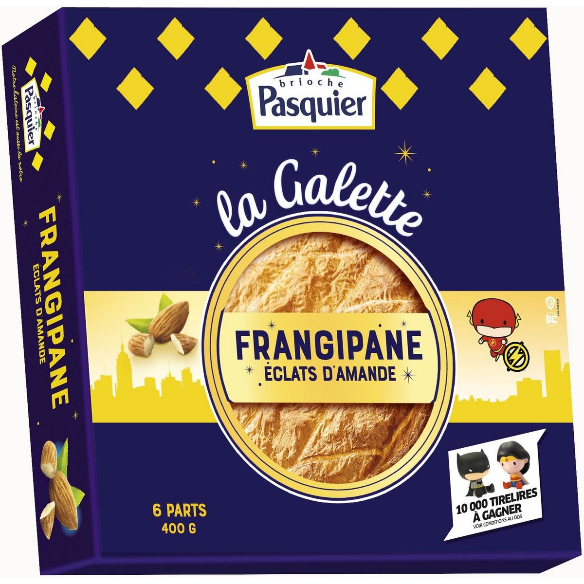 PASQUIER Pasquier Galette des rois frangipane aux éclats d'amande 400g 4 à 6 parts 400g