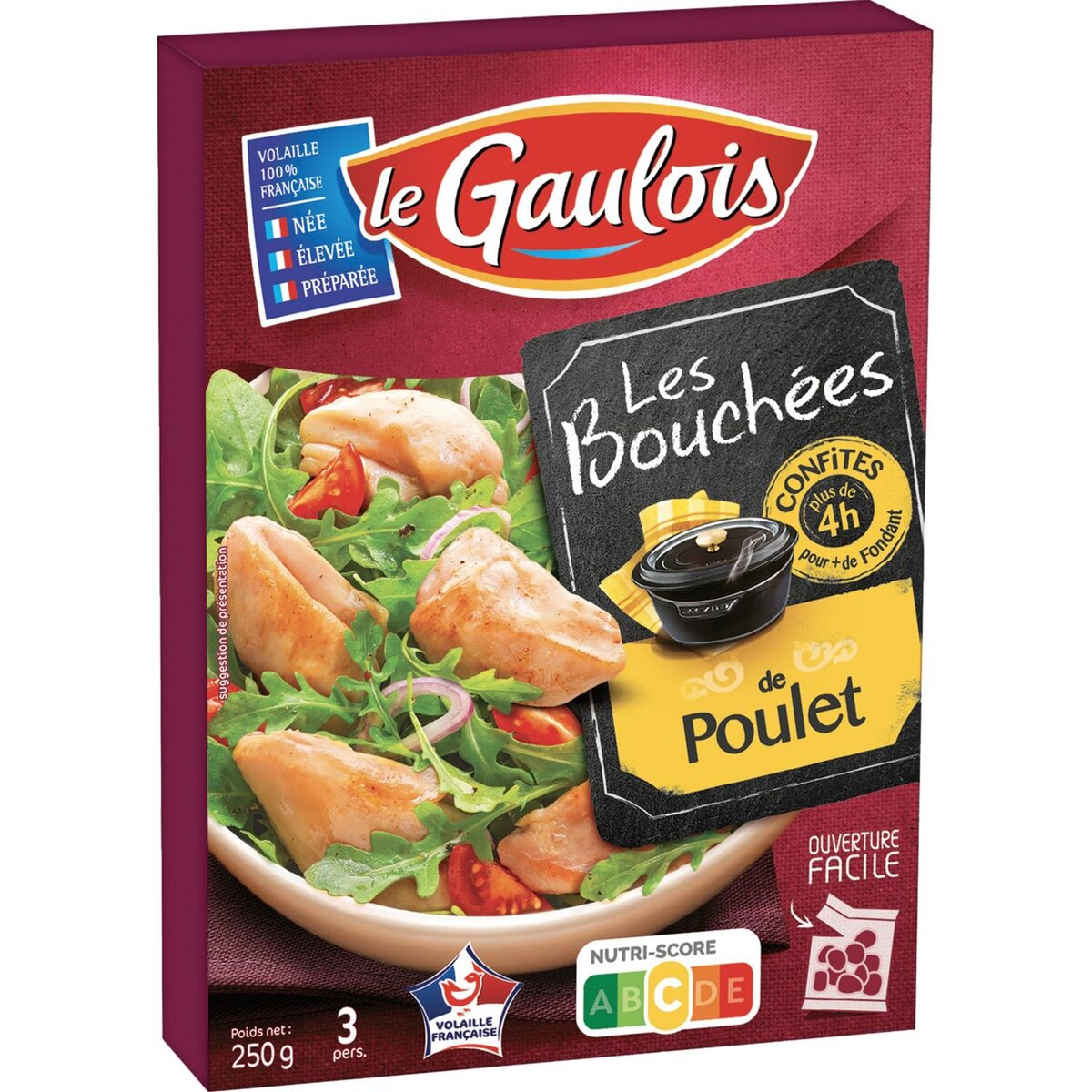 LE GAULOIS Les bouchées de poulet confites 3 portions 250g