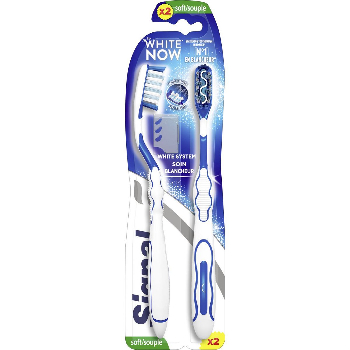 SIGNAL White Now brosses à dents souple soin blancheur 2 brosses
