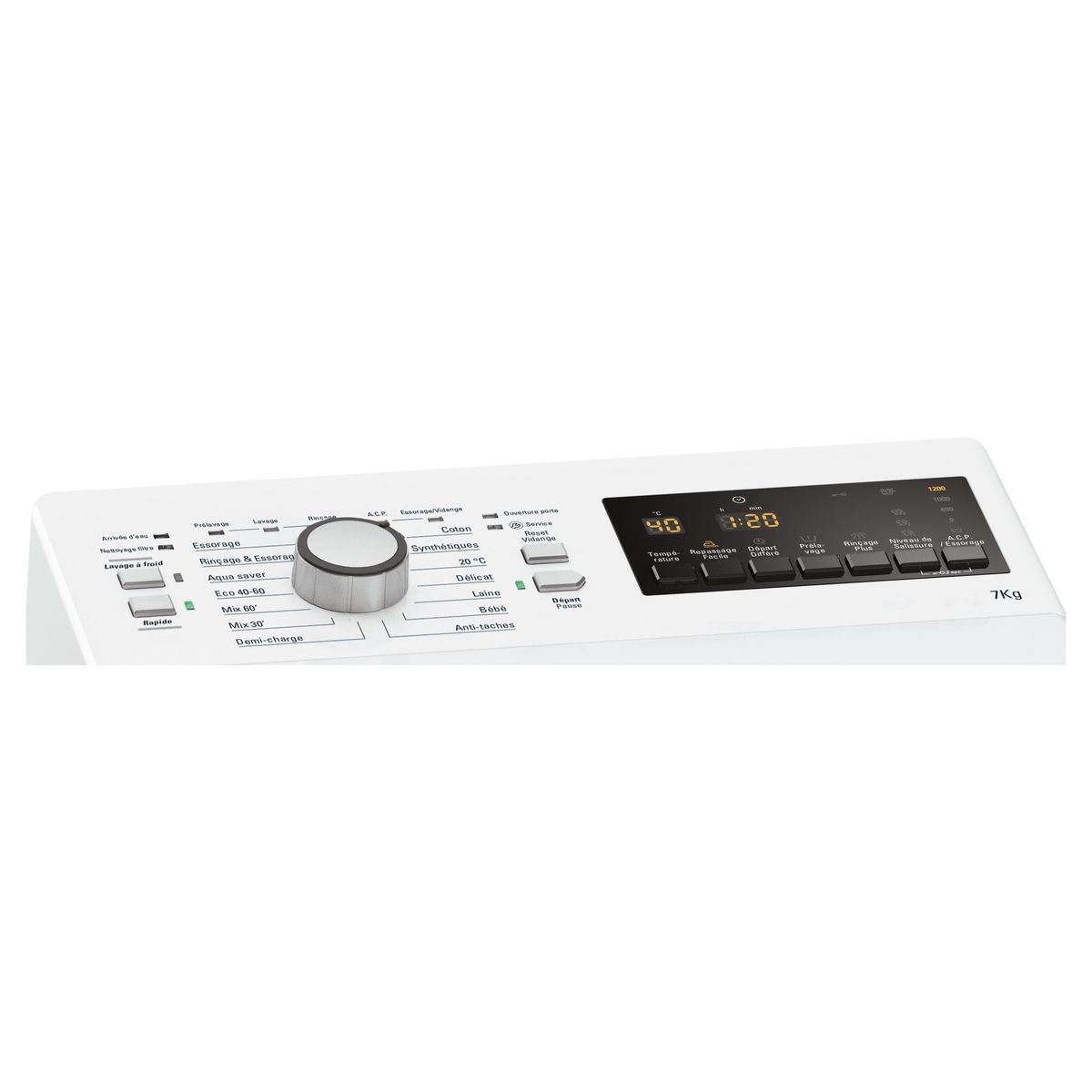 HOTPOINT Lave linge top WMTG722UFR/N, 7 kg, 1200 T/min