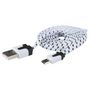 Voir la diapositive 1 : GRUNDIG Câble de charge USB vers Micro USB - Mâle/mâle - 2 m - Blanc/noir