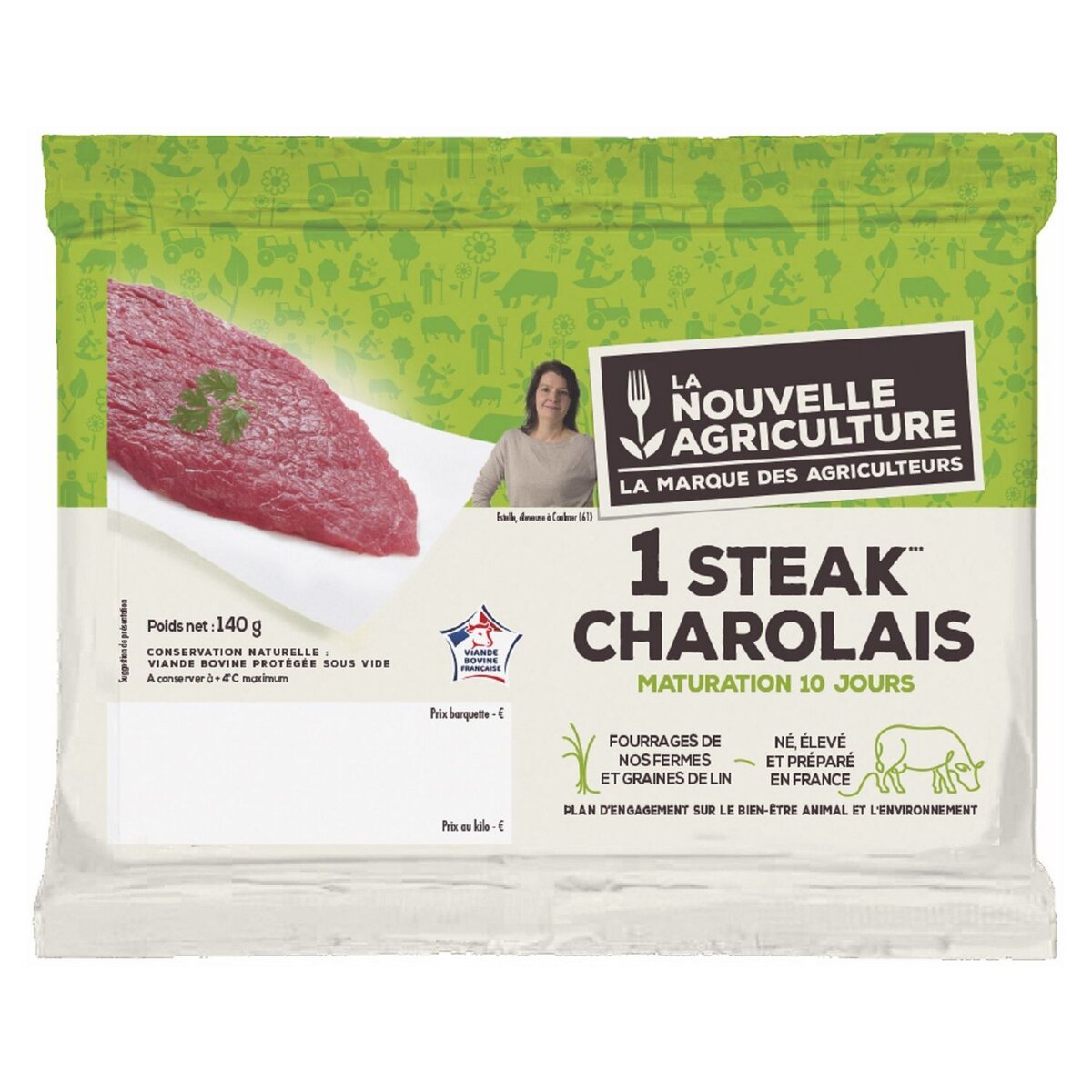 LA NOUVELLE AGRICULTURE La Nouvelle Agriculture Steak charolais 140g 140g