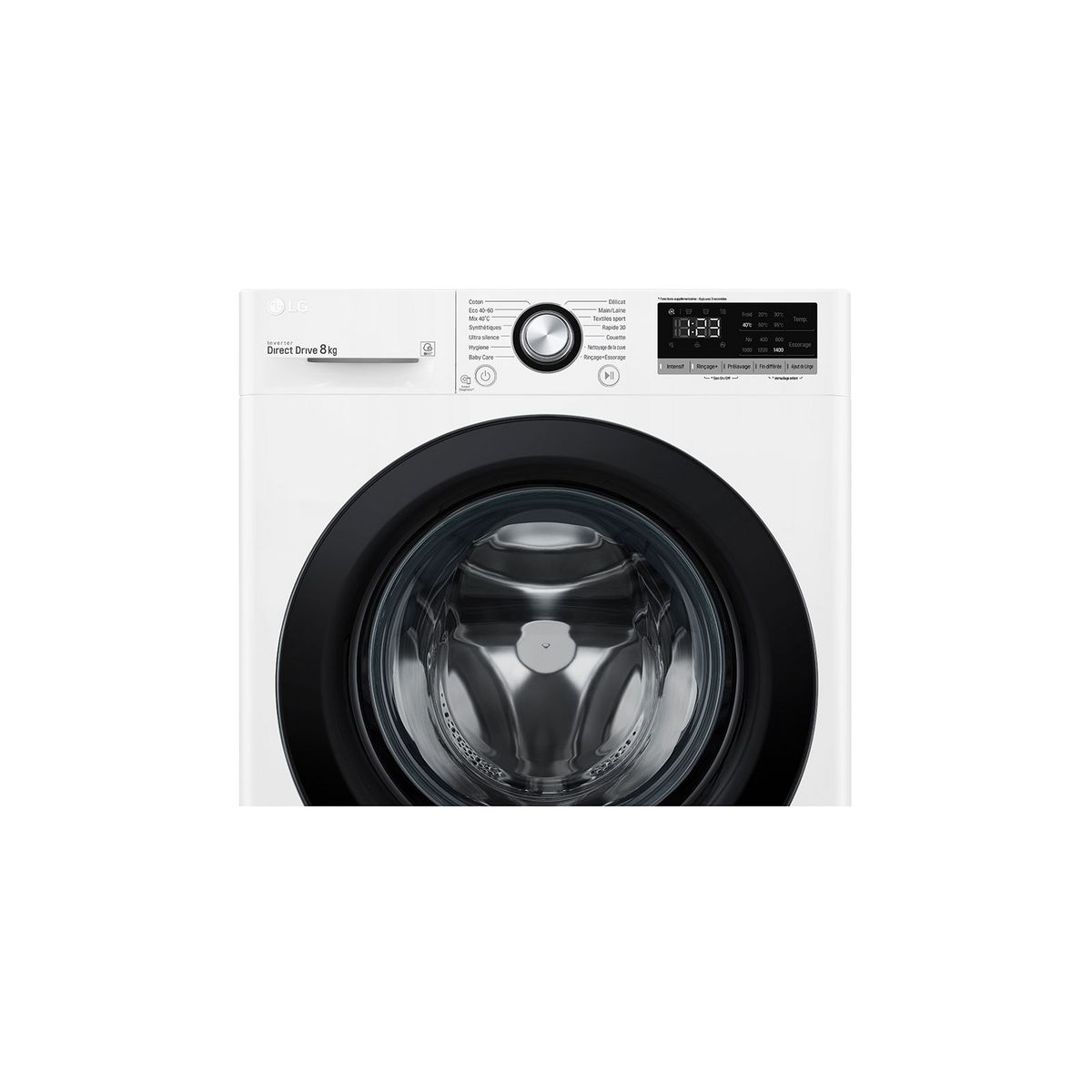 LG Lave linge hublot F84N25WH, 8 kg, 1400 T/min