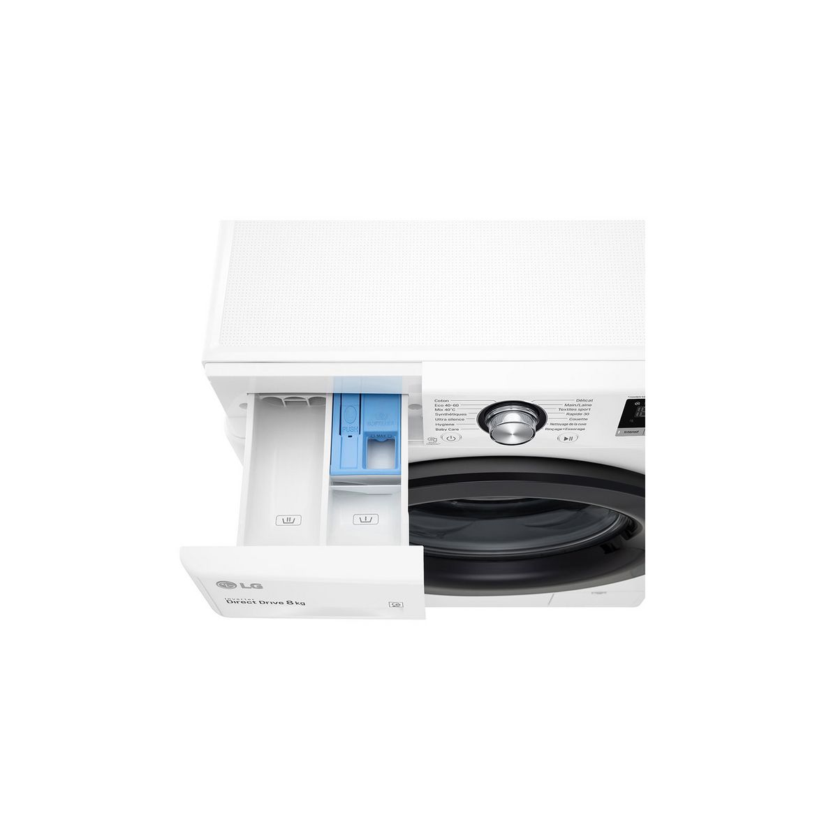 LG Lave linge hublot F84N25WH, 8 kg, 1400 T/min