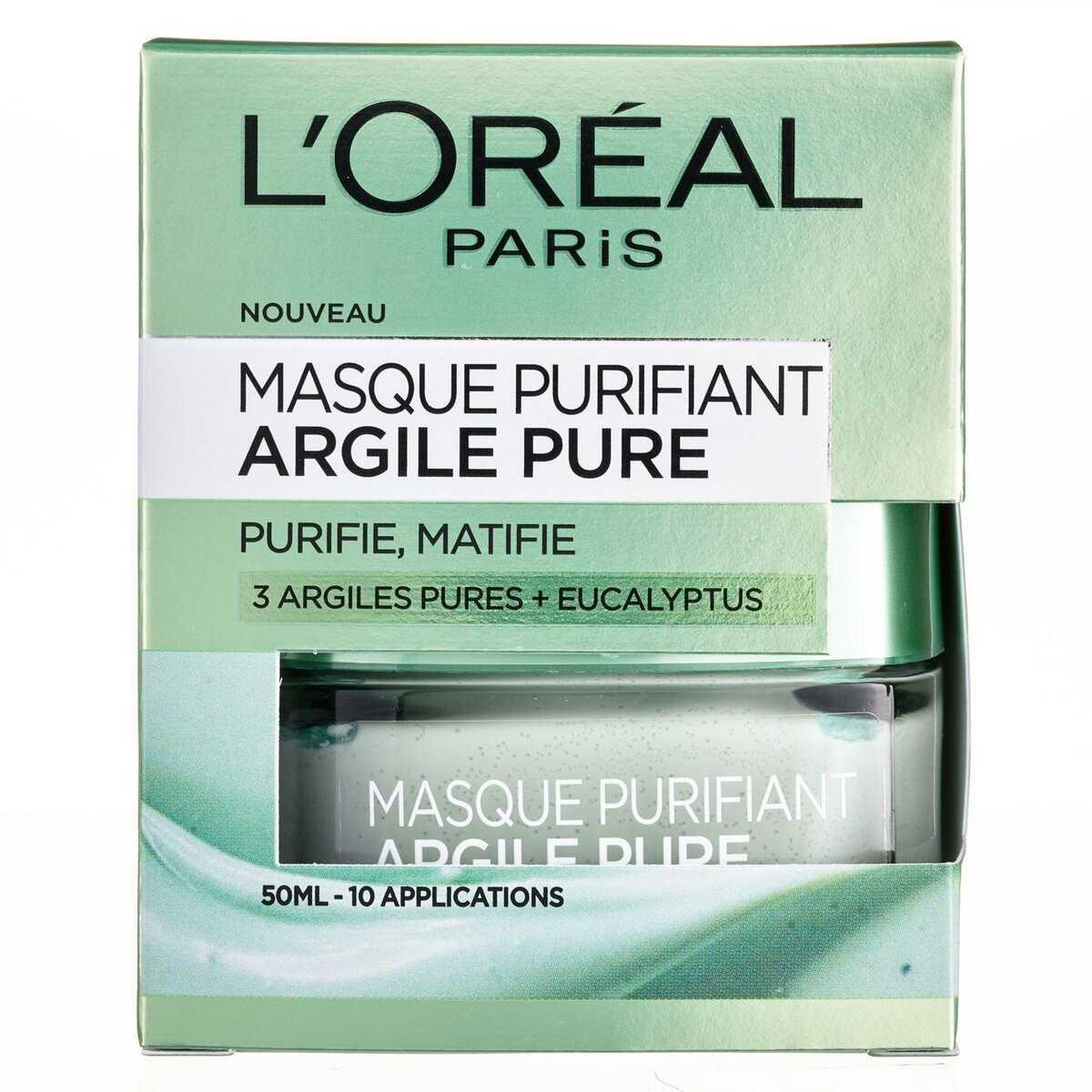 L'OREAL Masque purifiant aux 3 argiles pures + eucalyptus 50ml