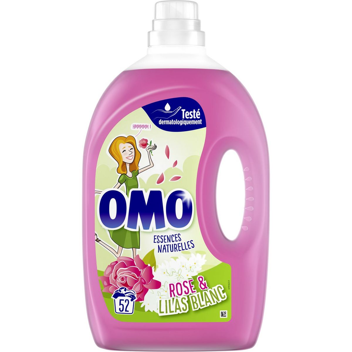 OMO Lessive liquide rose & lilas blanc 52 lavages 2,6l