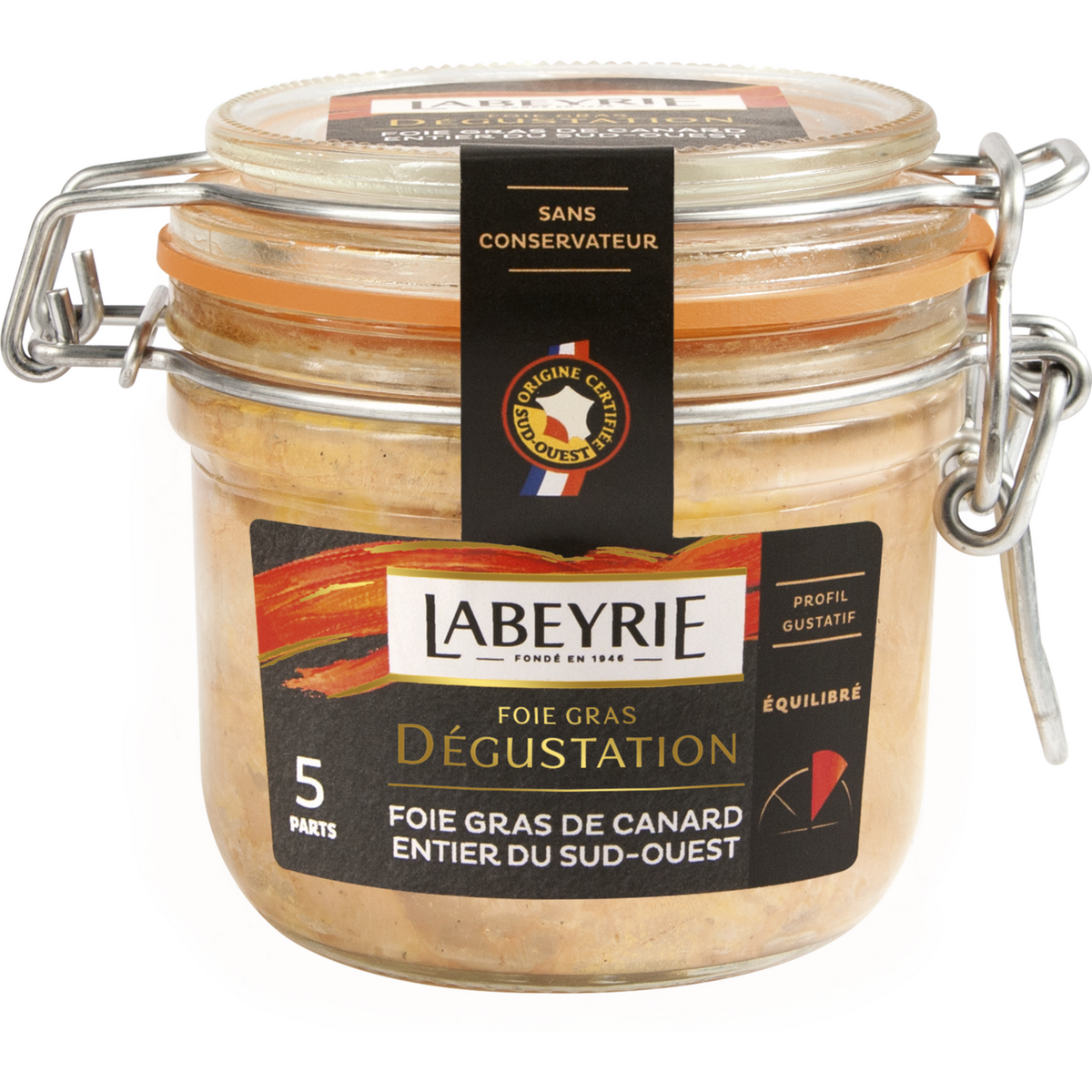 LABEYRIE Foie gras de canard entier du Sud-Ouest bocal 5 portions 190g