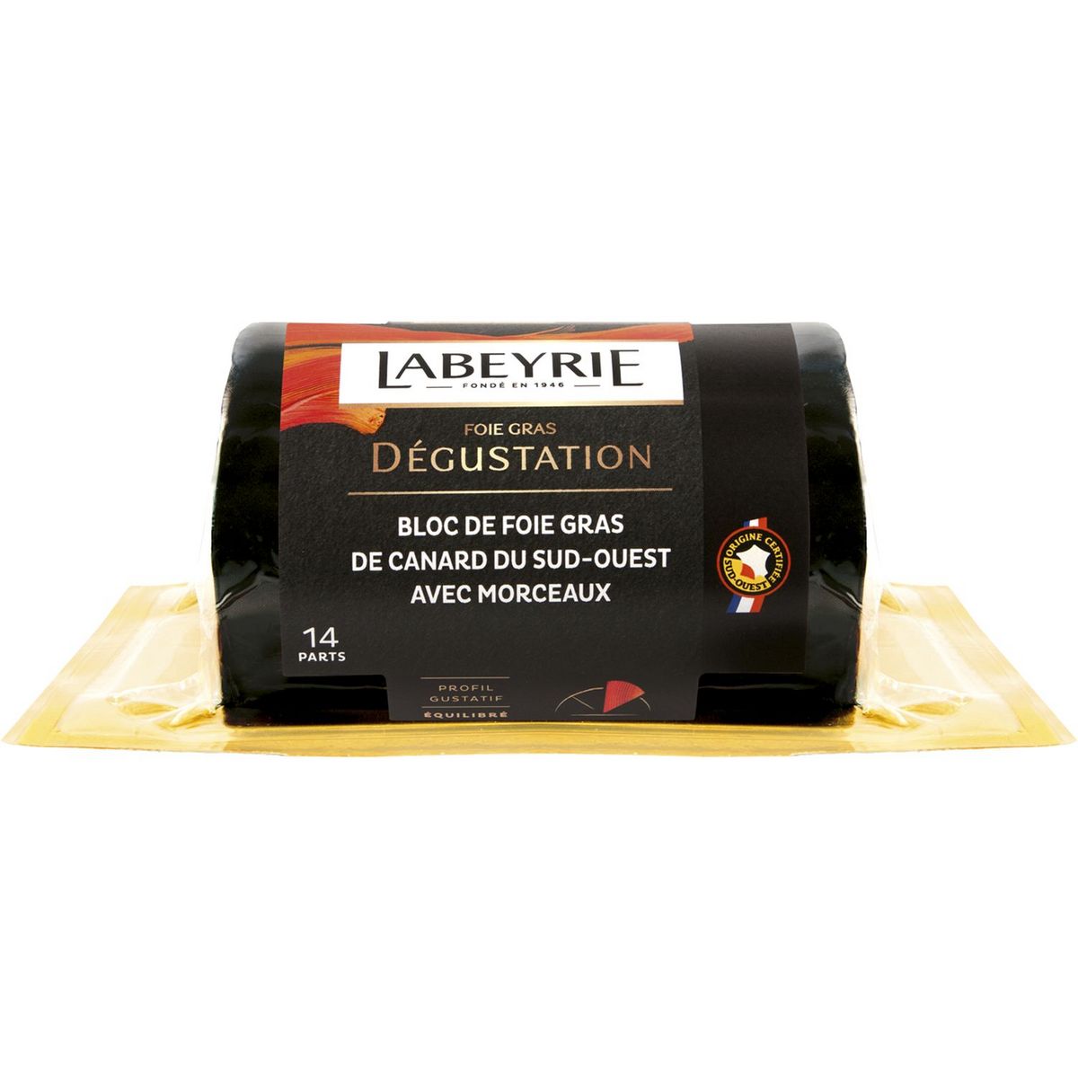LABEYRIE Bloc de foie gras de canard avec morceaux du Sud-Ouest 14 parts 535g